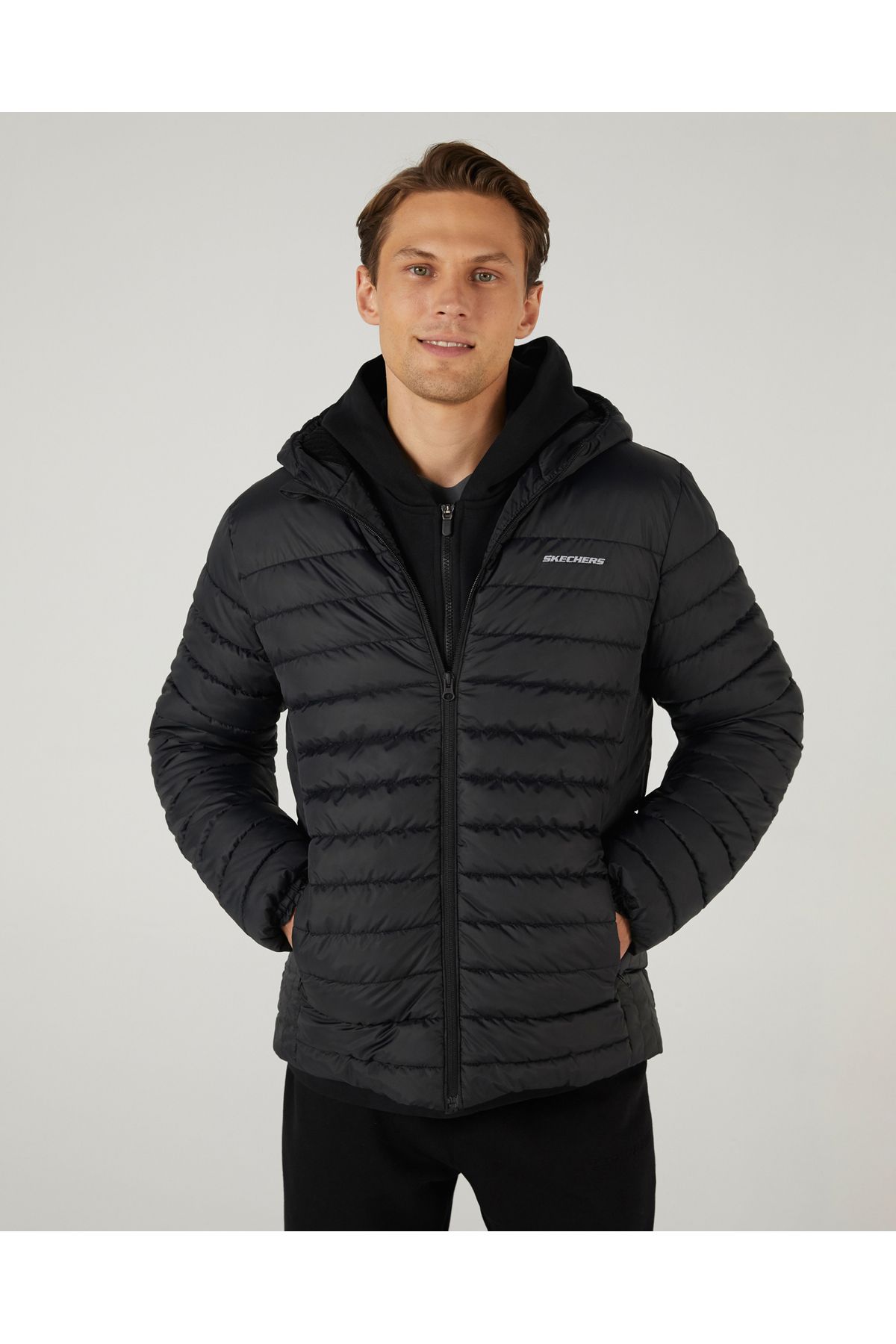 Skechers M Outerwear Polar Lining Padded Jacket Erkek Siyah Mont S242095-001