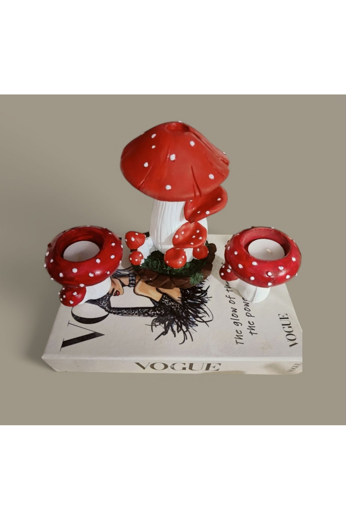 ShowArt Hediyelik Mantar tütsülük ve mantar tealight mumluk set