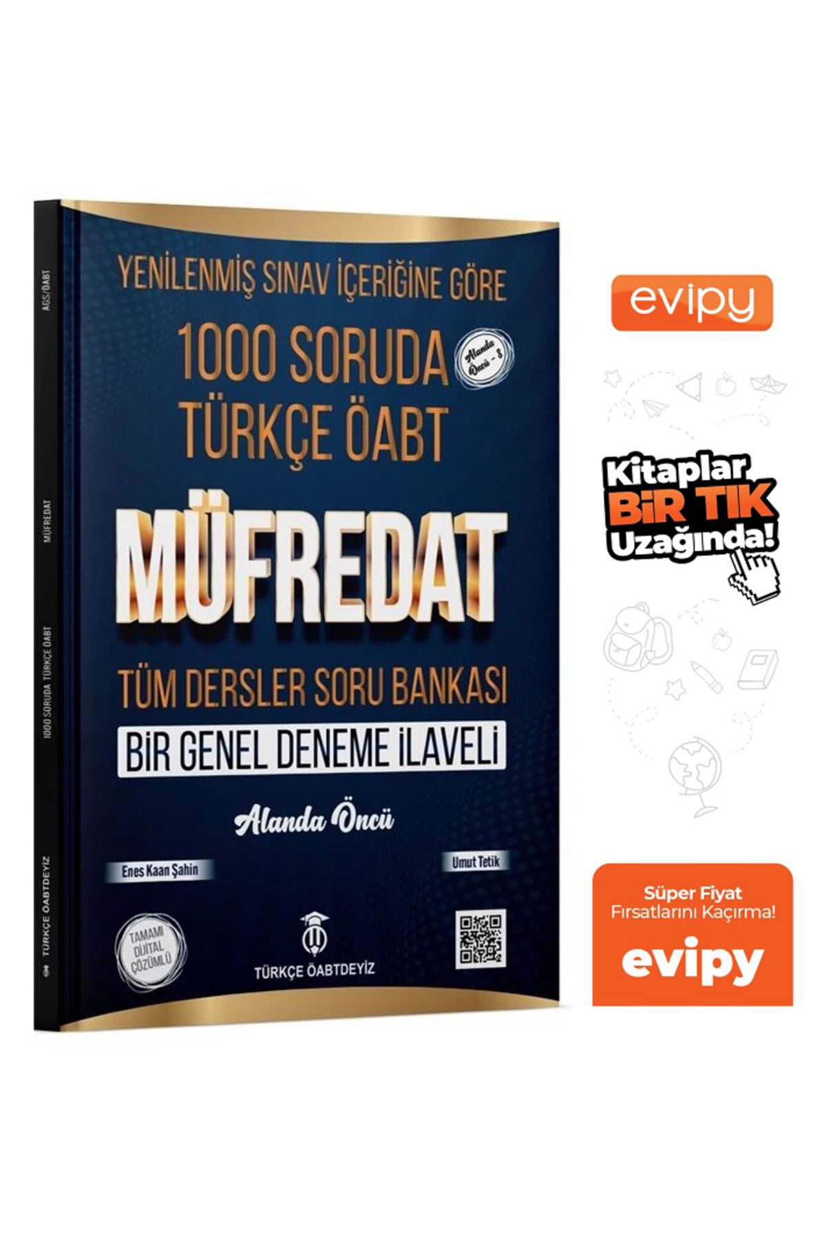 TÜRKÇE ÖABTDEYİZ ÖABT Türkçe Öğretmenliği Müfredat Soru Bankası Çözümlü - Enes Kaan Şahin Ayraç Hediyeli