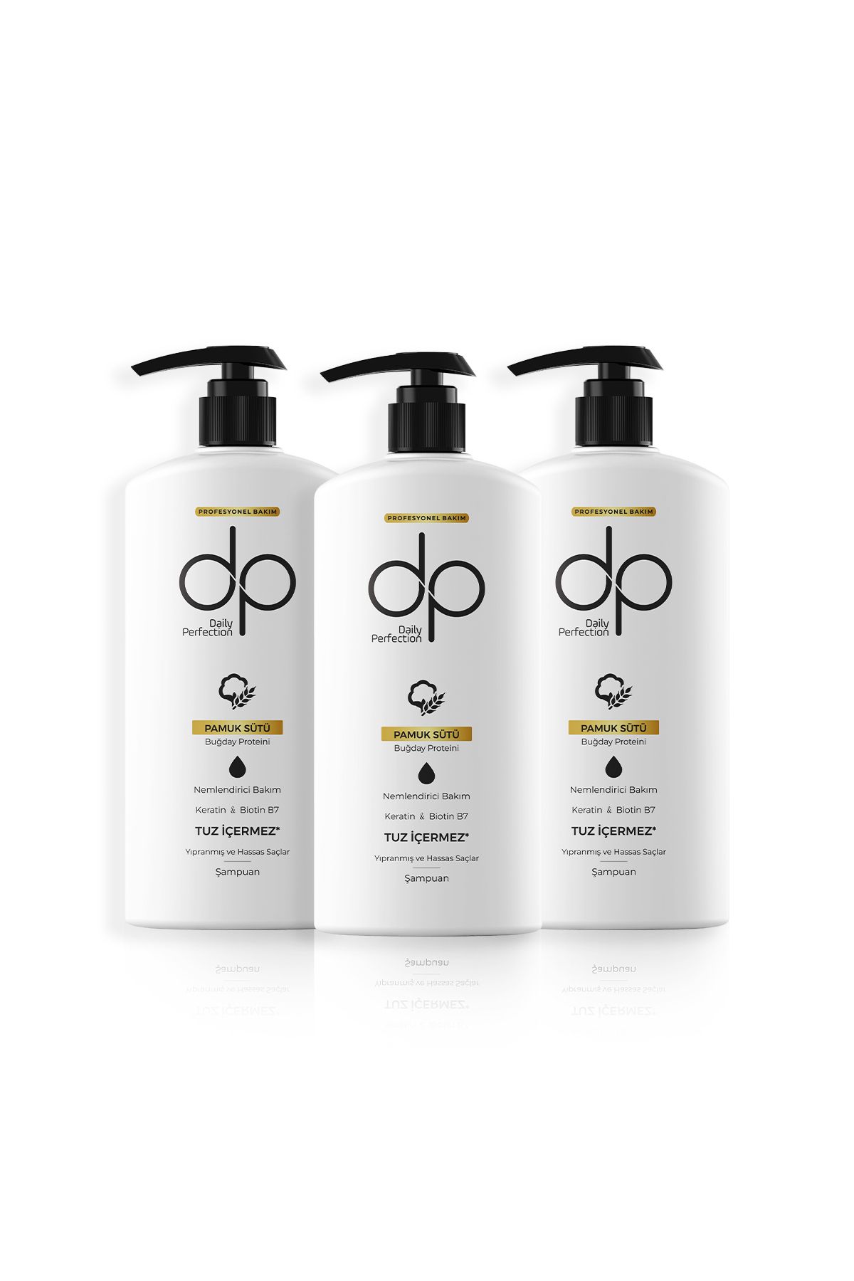 dp Daily Perfection Şampuan Pamuk Sütü 500 ml X 3 Adet