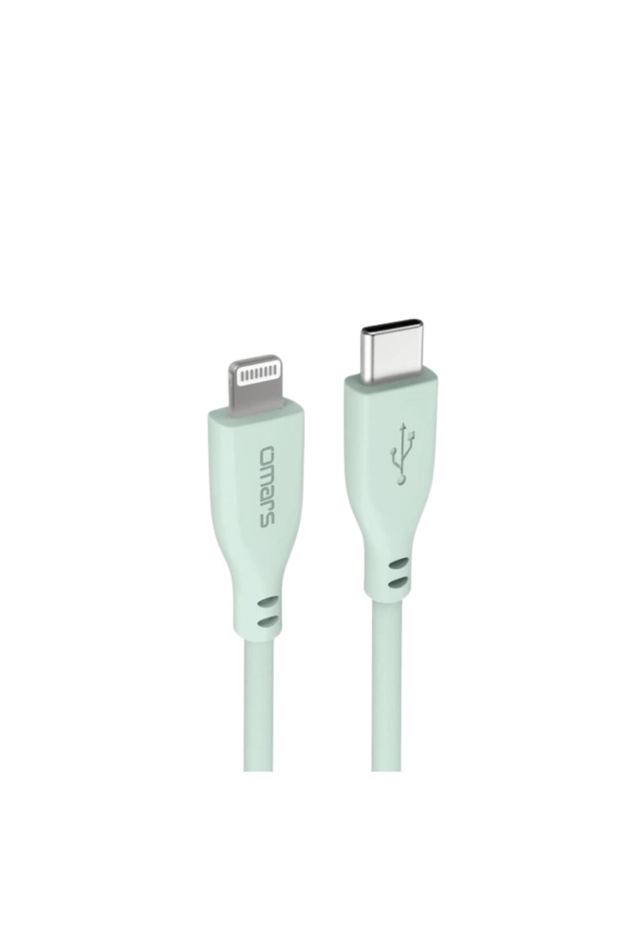 Omars Usb-c To Mfı Lightning Iphone Silikon Pd Hızlı Şarj Kablosu Yeşil