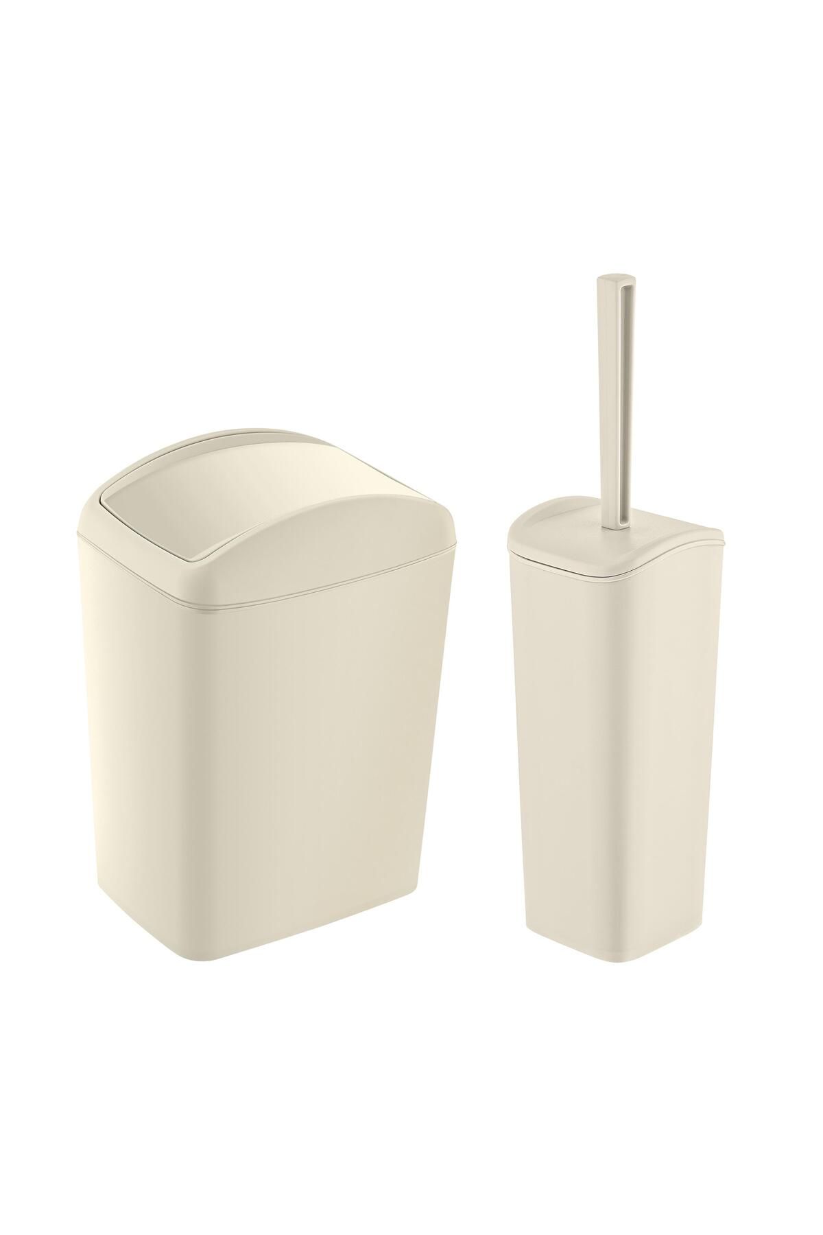 Smartware Soft Çöp Kovası Ve Wc Fırçası Latte