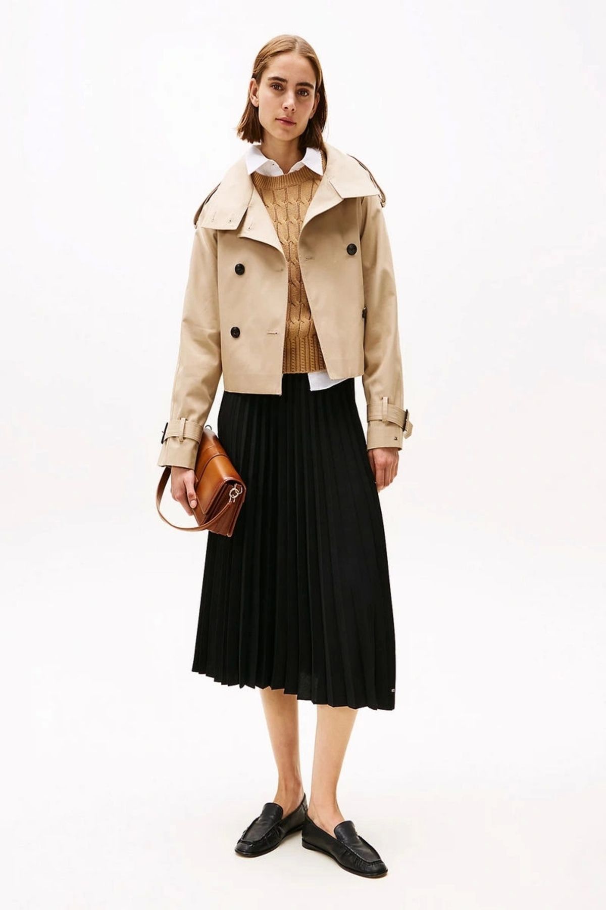 Tommy Hilfiger FLUID PLEATED PULL ON MIDI SKIRT