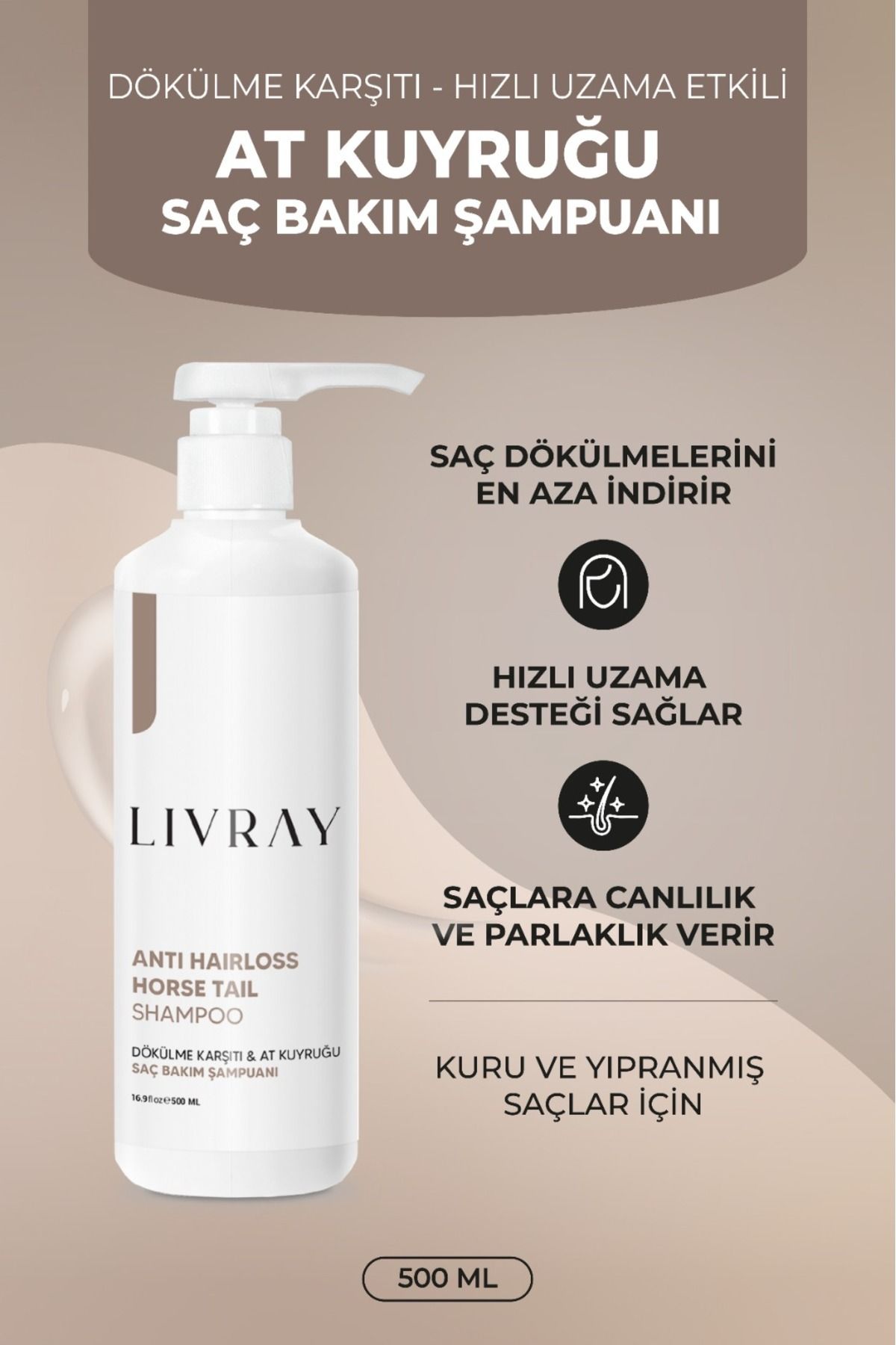 Livray At Kuyruğu Şampuanı - Saç Dökülmesi Karşıtı Ve Hızlı Uzama Etkili (500 ML)