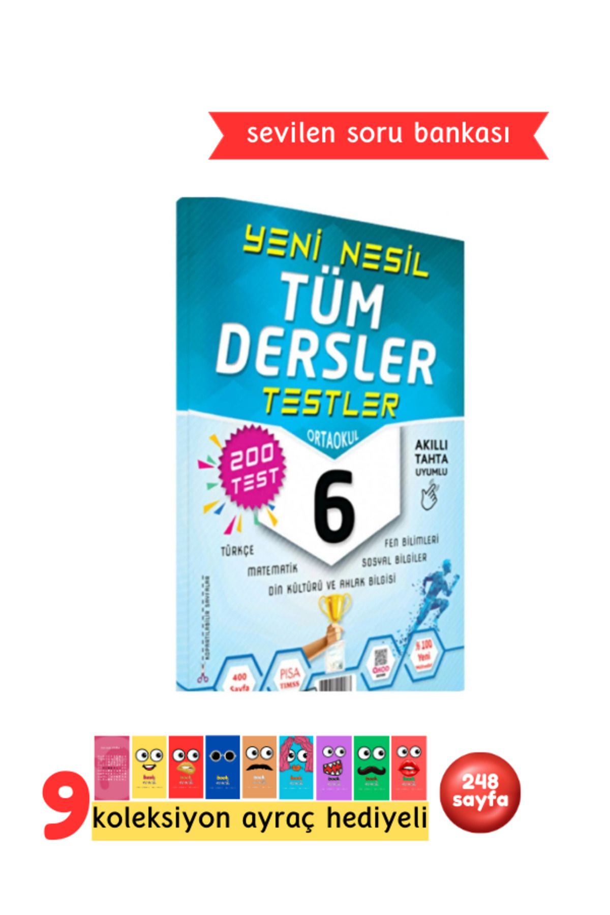 Damla Yayınları 6. Sınıf Yeni Nesil Tüm Dersler Yaprak Test, Pisa Soruları, 400 Sayfa, 200 Test, Akıllı Tahta Uyumlu