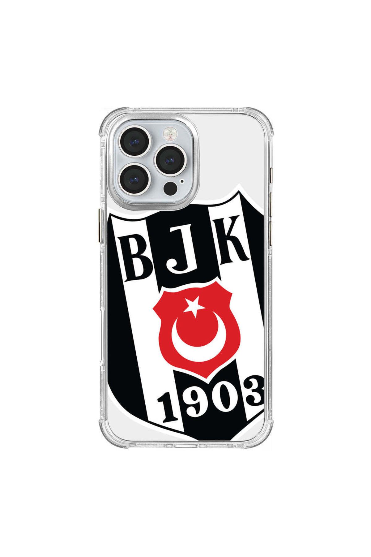 Beşiktaş iPhone 16 Pro Max uyumlu  Beşiktaş Büyük Logo Şeffaf Telefon Kılıfı