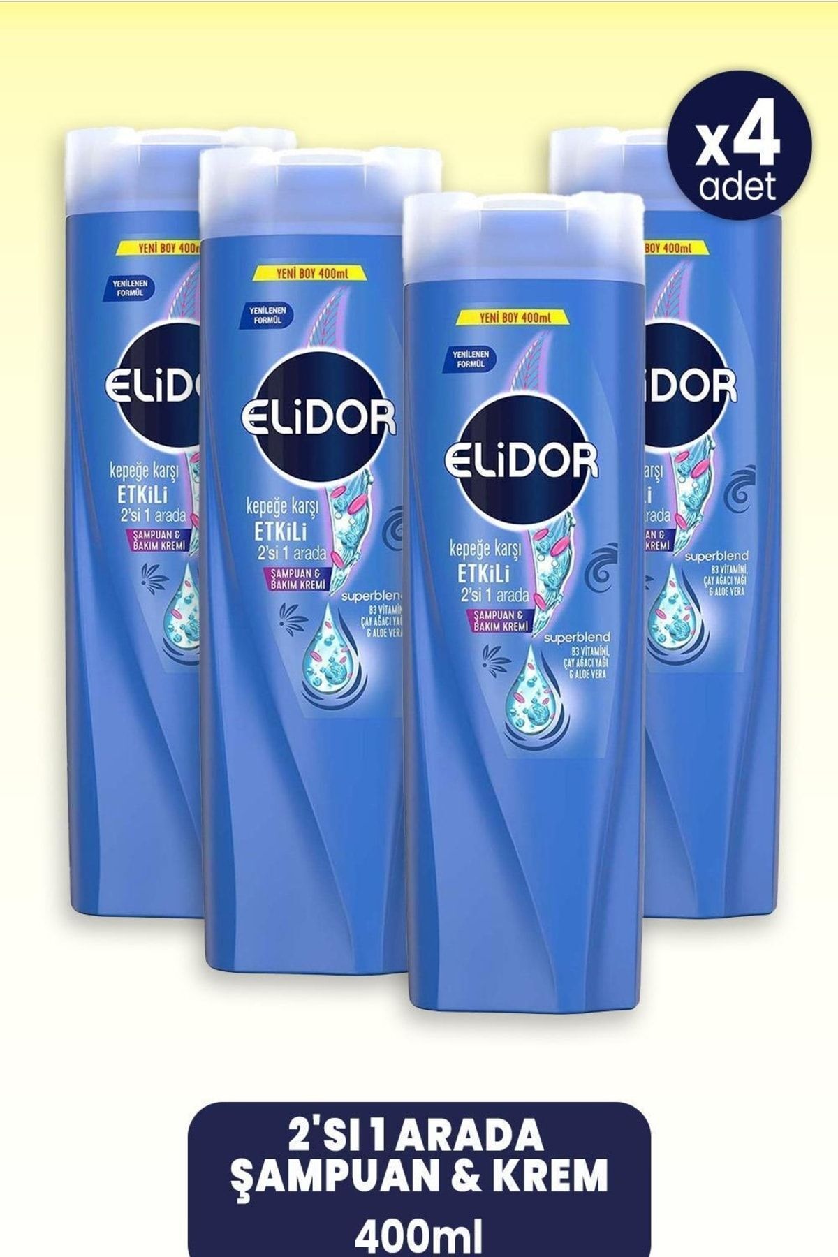 Elidor Şampuan 400 ml 2-1 Kepeğe Karşı X 4 Adet