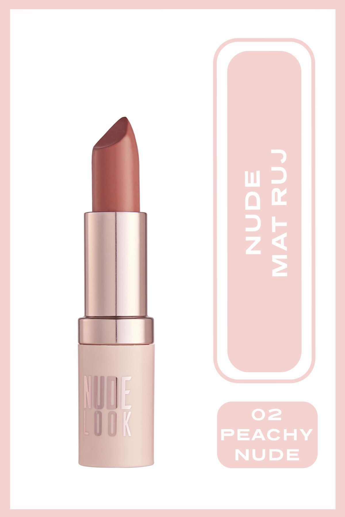 Golden Rose Nude Look Perfect Matte Lipstick No: 02 Peachy Nude - Mat Ruj - 8691190967291