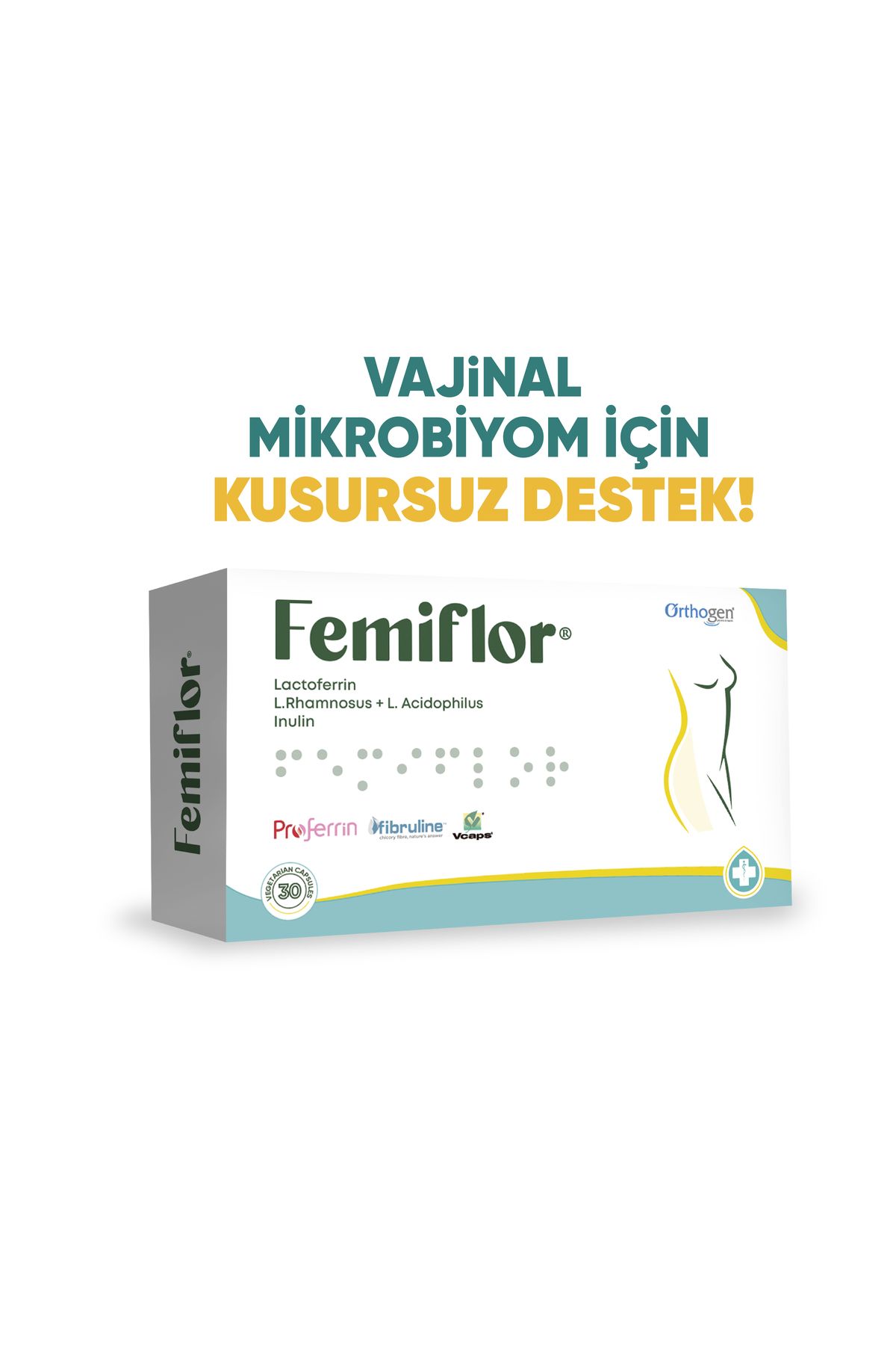 Orthogen Femiflor Vajinal Flora Mikrobiyom Takviyesi 30 Kapsül