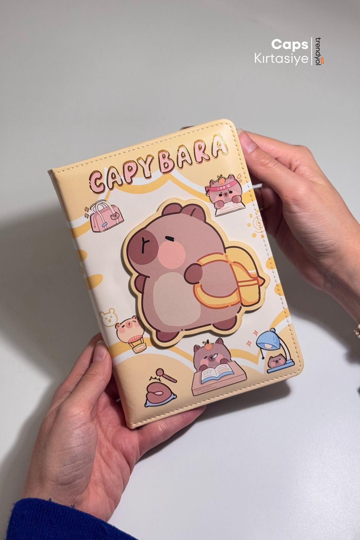caps Capybara 3D Döner Kapaklı A5 Defter – Planlayıcı, Takvim ve To-Do List İçerikli