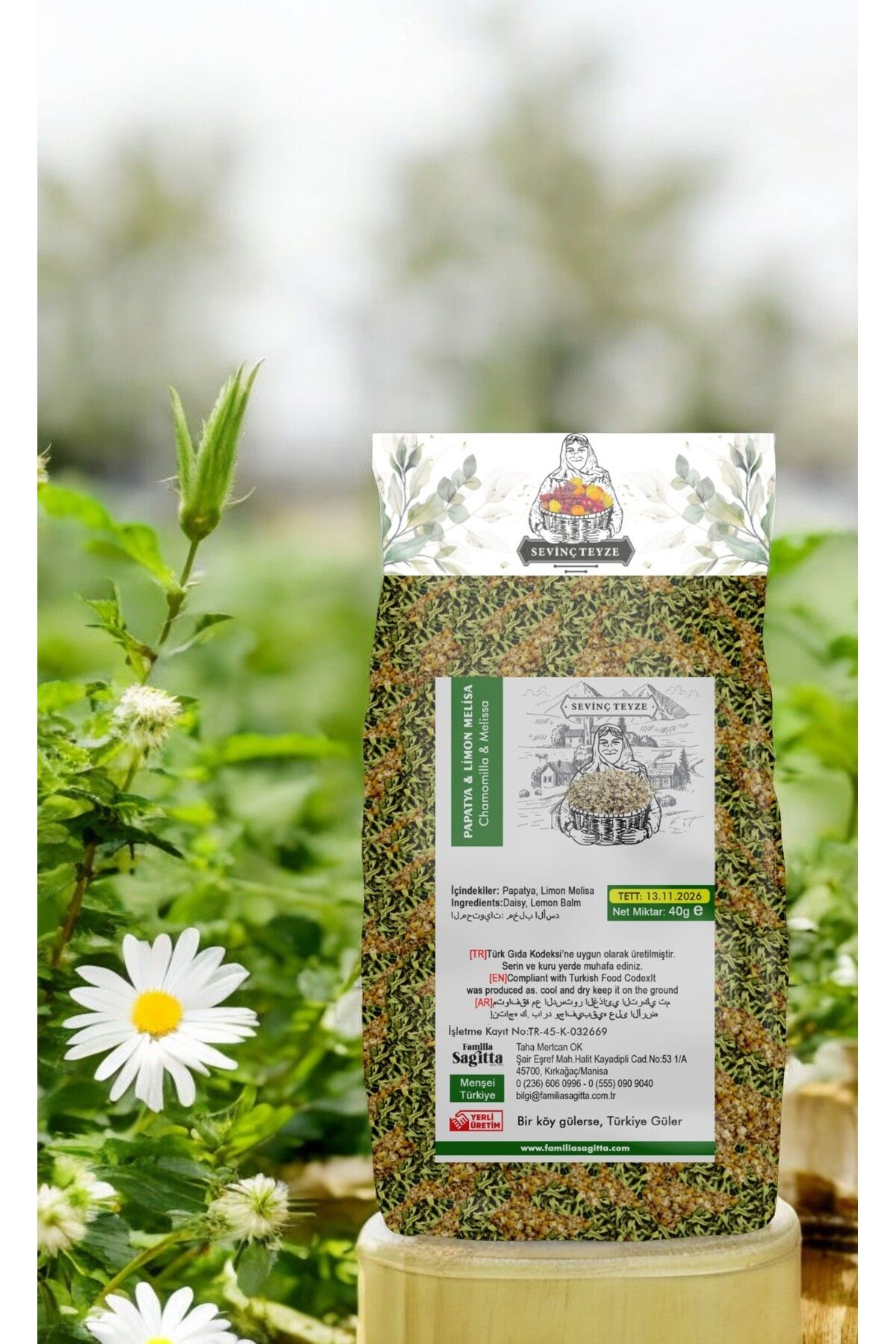 Sevinç Teyze Papatya & Limon Melisa, Daisy & Limon Balm 40g.