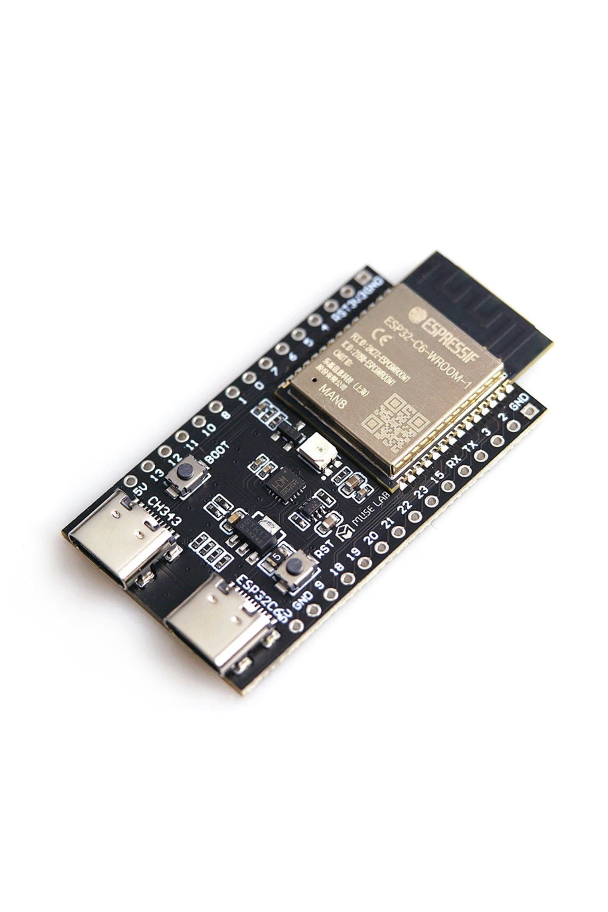 ROBİZ ESP32-C6 DevKit Wifi 6 ve Bluetooth 5 Modül Geliştirme Kartı  ESP32-C6-WROOM-1 32 Bit 160Mhz 8 MByte