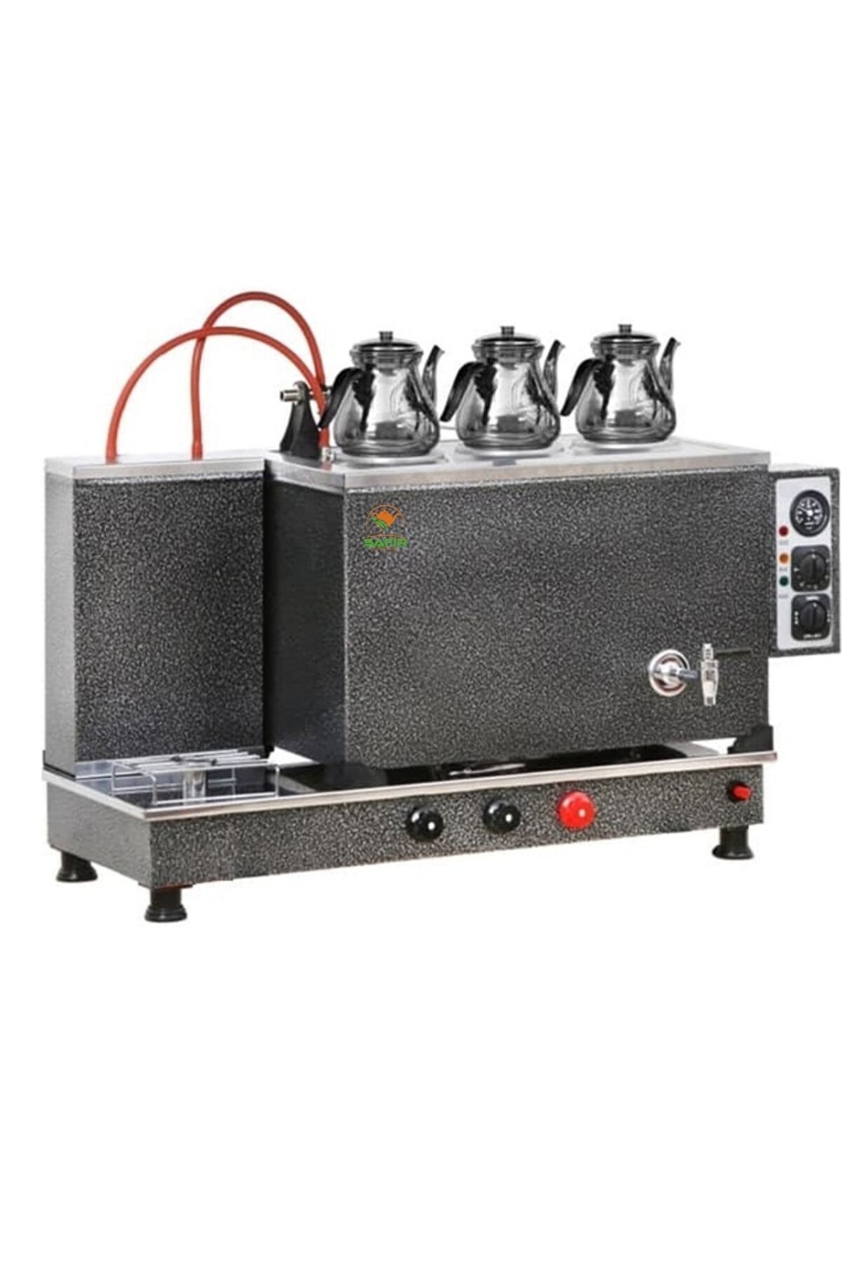 3 Lü Doğalgazlı Ce'li Gazmer Li Termukulp Sistemli Gri Boyalı Çay Ocağı Gri Boyalı Çay Kazanı