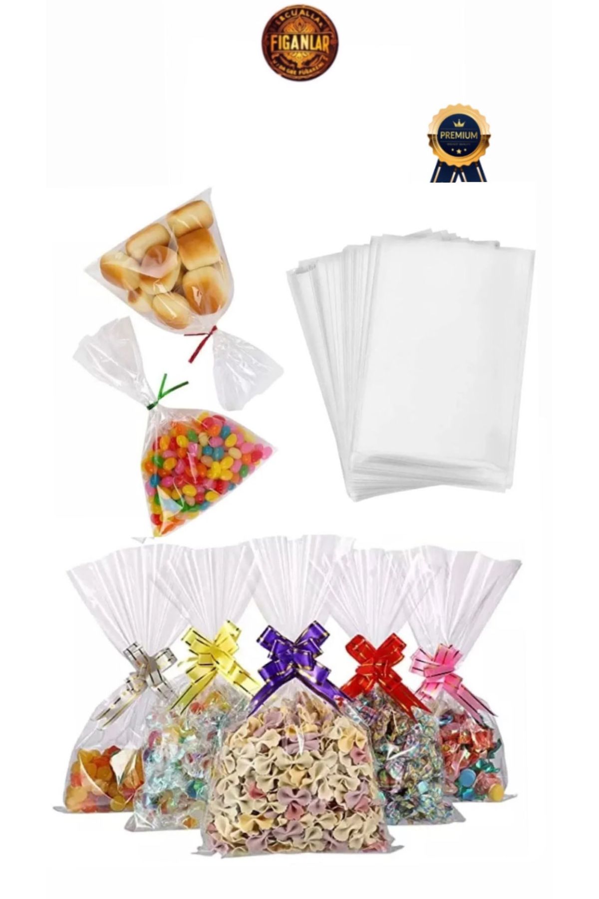 figanlar ambalaj 9X20  Jelatin Poset Kurabiye Ve Pasta Poşeti 50 ADET