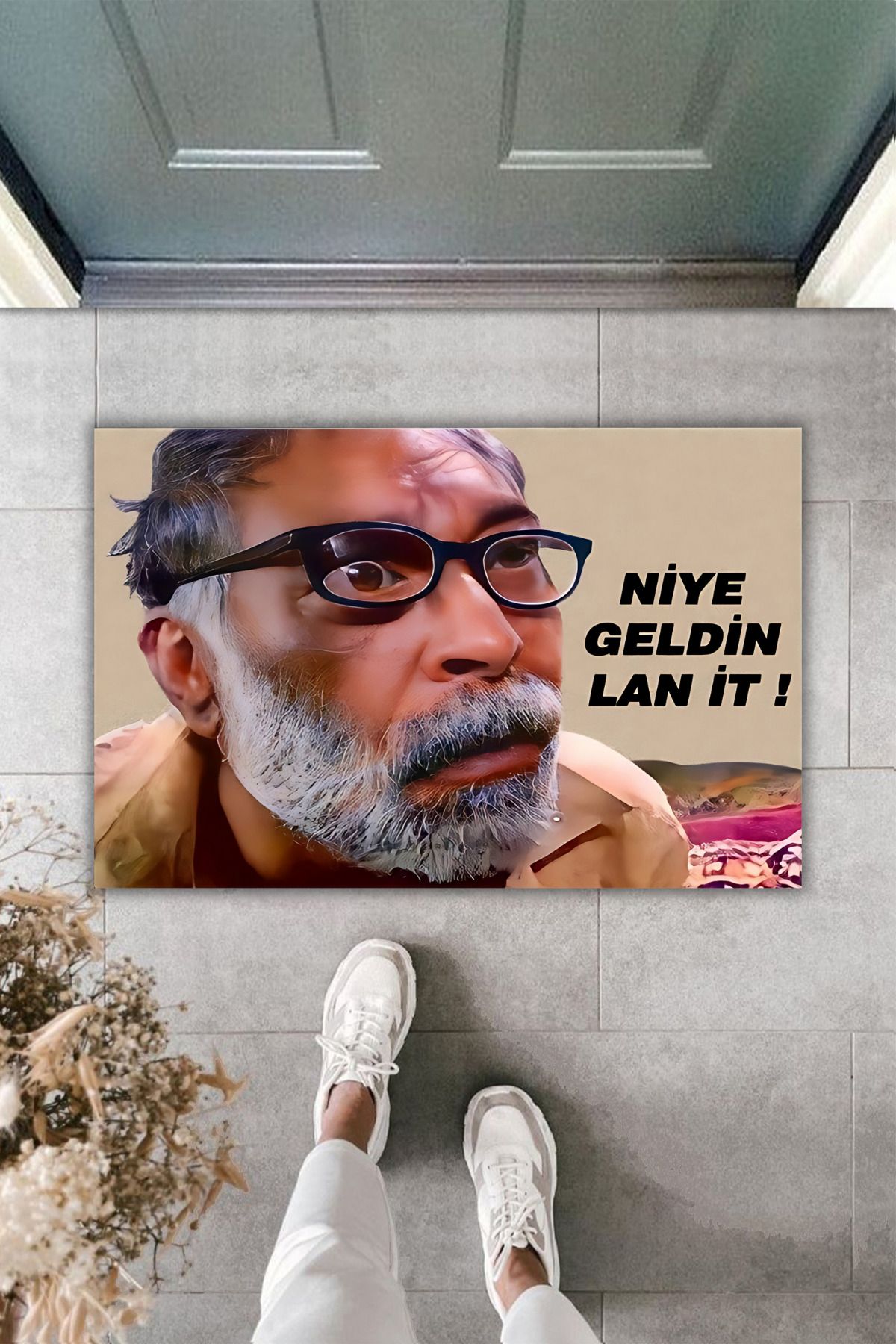 Dormot Home Modern Dijital Baskı Paspas - Mizah - Niye Geldin Lan İT - Kapı Önü Paspas