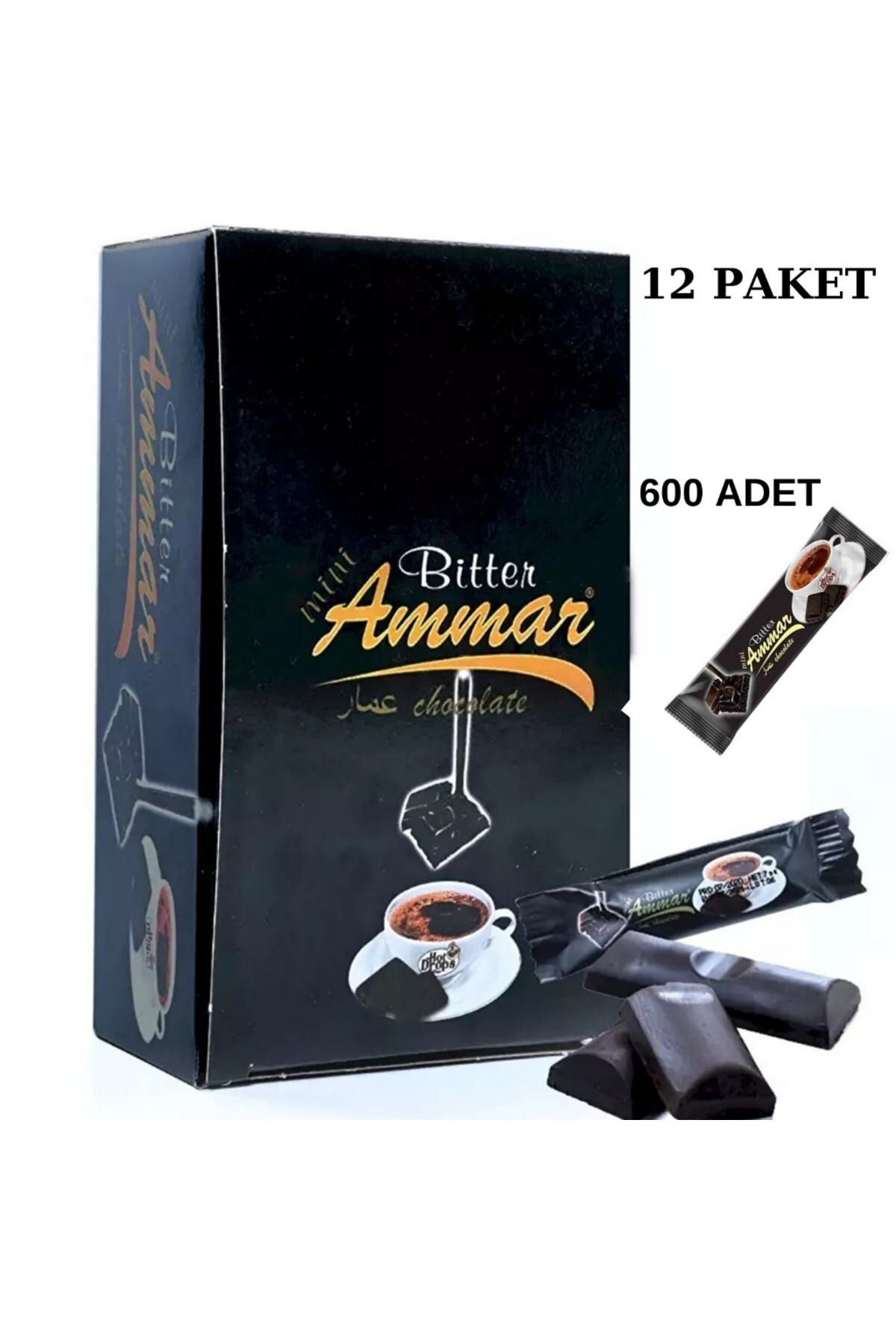 AMMAR Bitter Çikolata 7 Gr 600 Adet 1 Koli