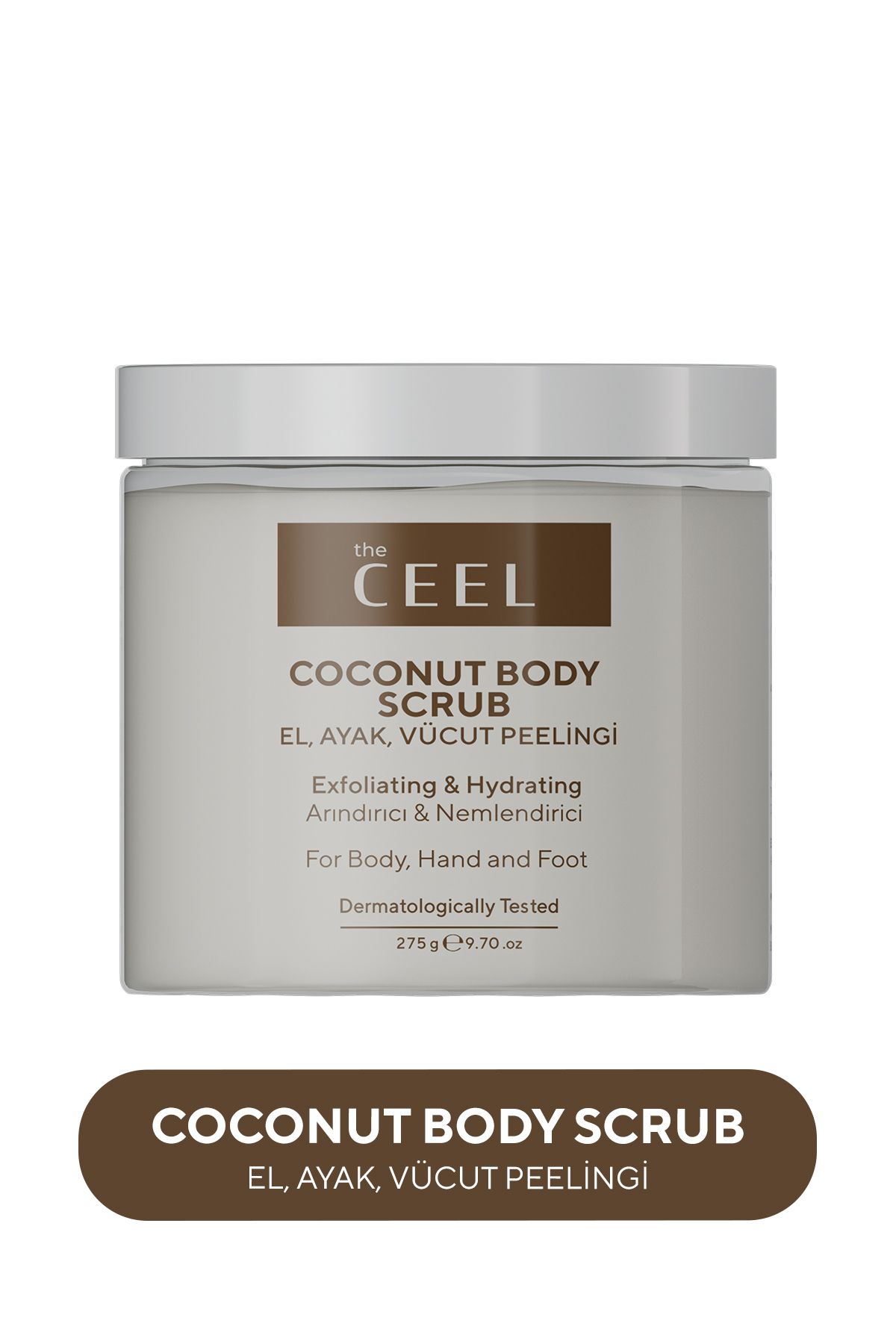 The Ceel Hindistan Cevizi Özlü Nemlendirici, Besleyici, Batık Giderici ve Arındırıcı Vücut Peelingi 275 gr