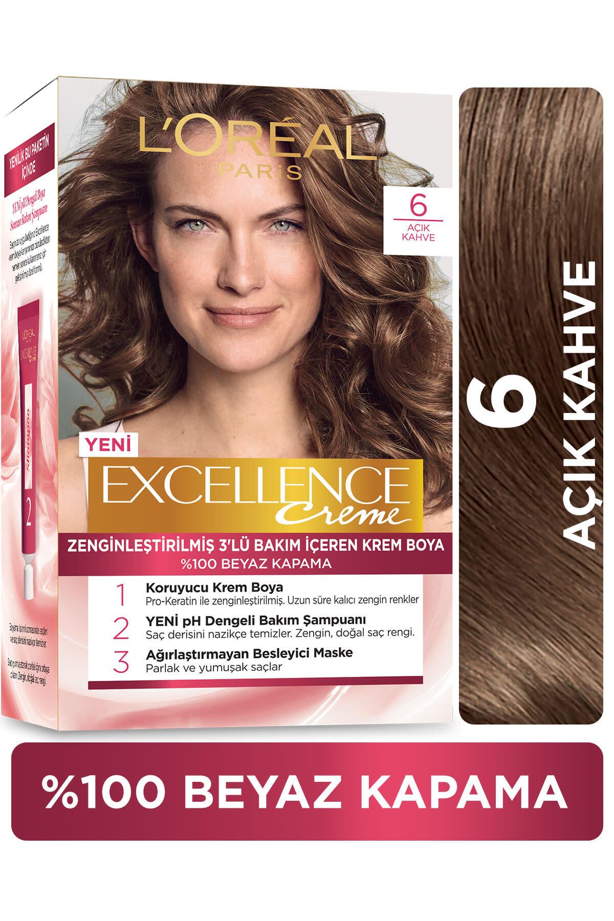 L'Oreal Paris L'oréal Paris Excellence Creme Saç Boyası - 6 Açık Kahve