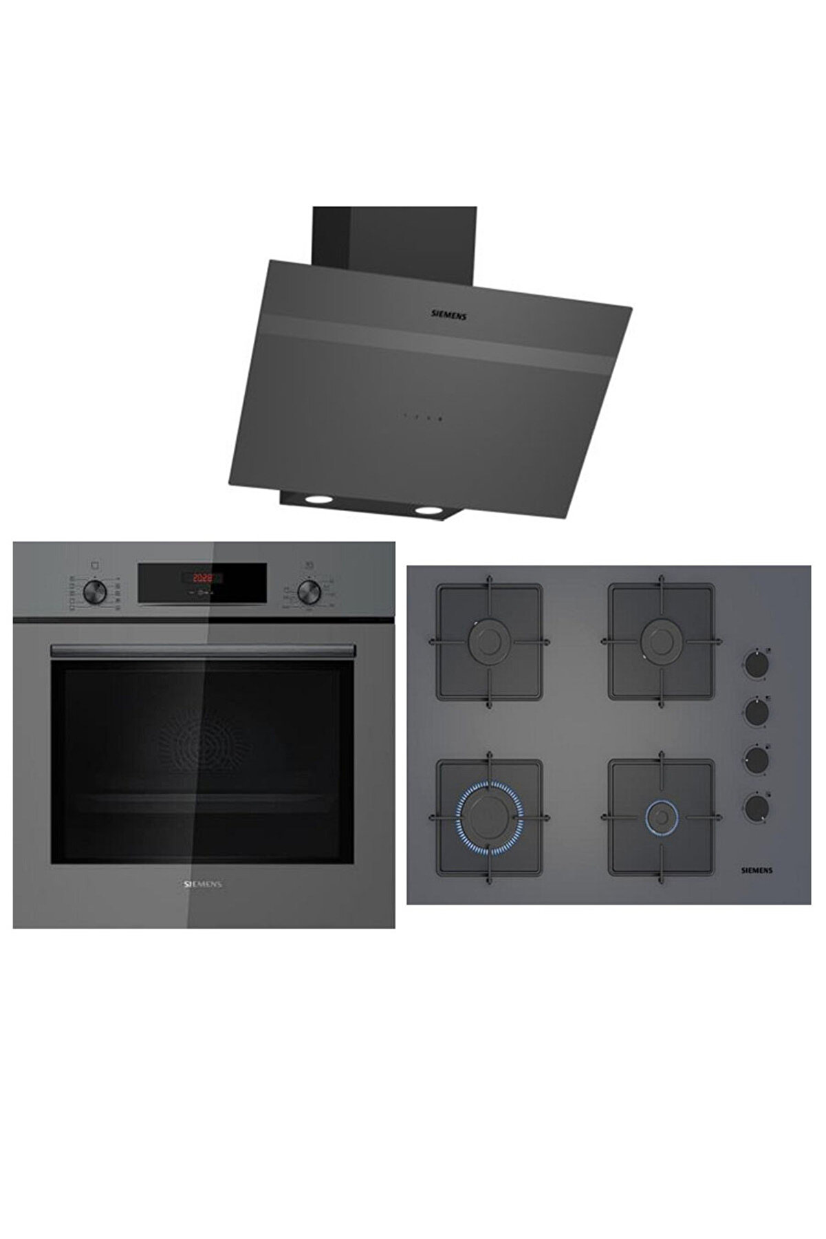 Yeni Ankastre Set HB012FBH1T Fırın EO7C8PP30O Yeni Ocak 67 cm ve LC64KPJ70T Davlumbazlı Set