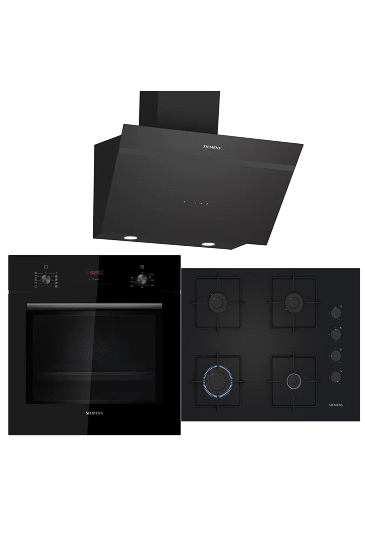 Yeni Ankastre Set HB012FBB1T Fırın EO7C6PP30O Yeni Ocak 67 cm ve LC66KPJ60T Davlumbazlı Set