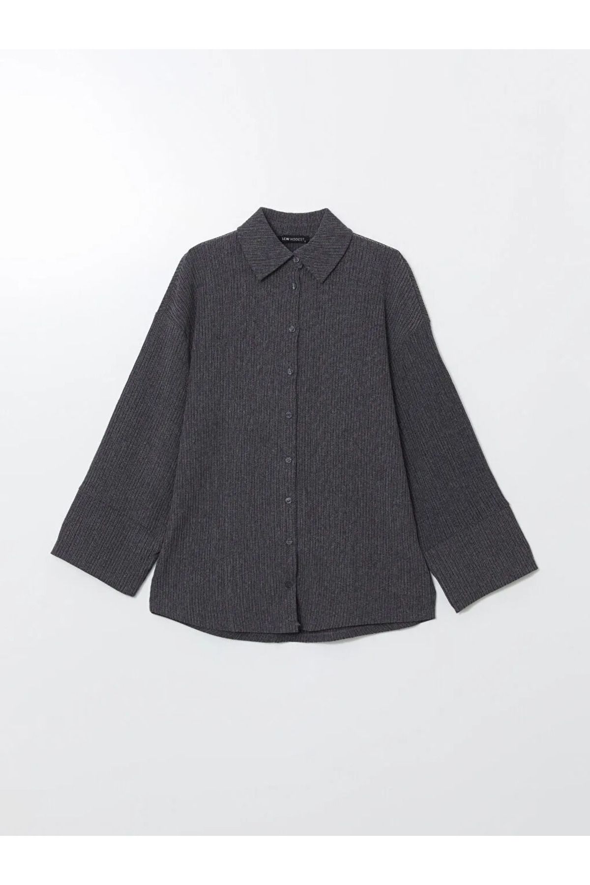 LC Waikiki LCW Modest Gri Dokulu Oversize Kadın Gömlek Tunik