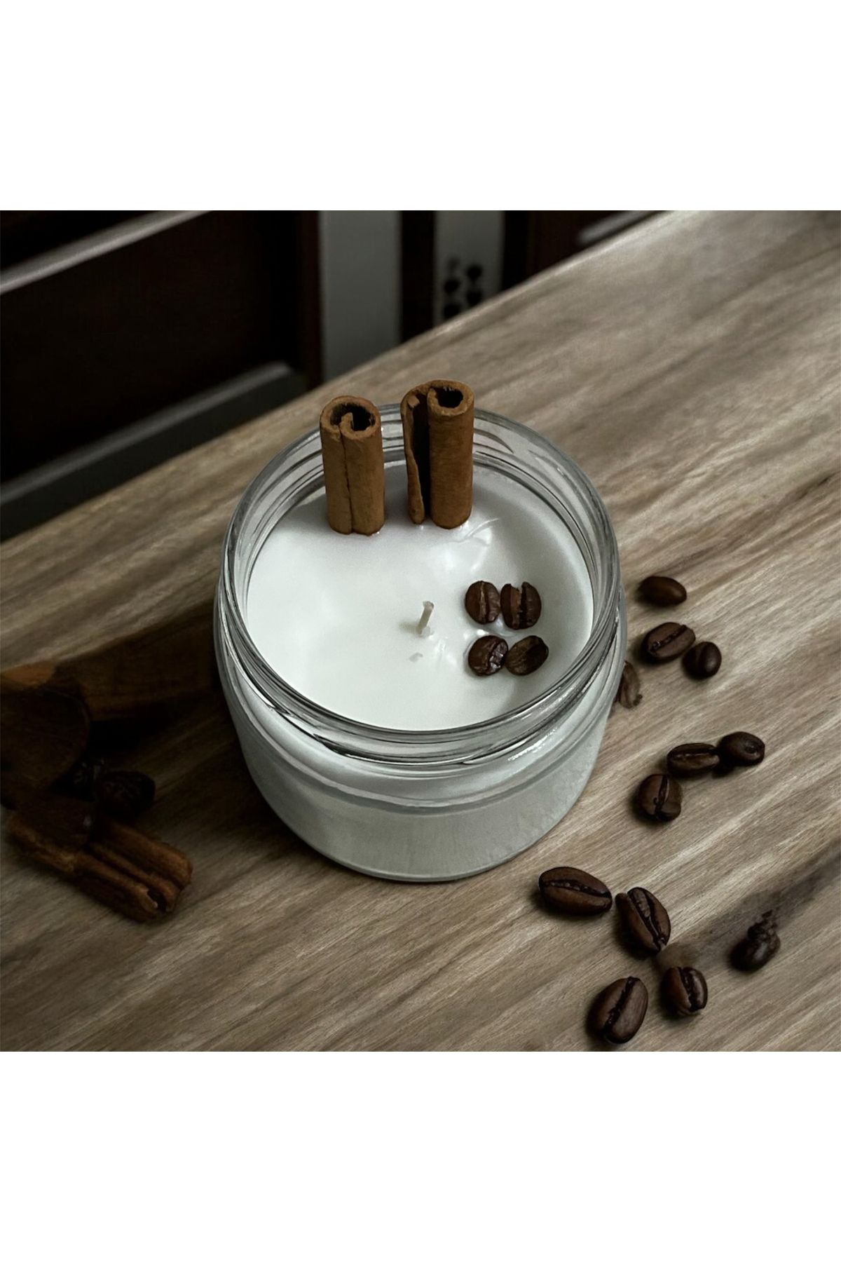 ASFALA Cam Kavanoz Kahve Kokulu Soya Wax Dekoratif Mum