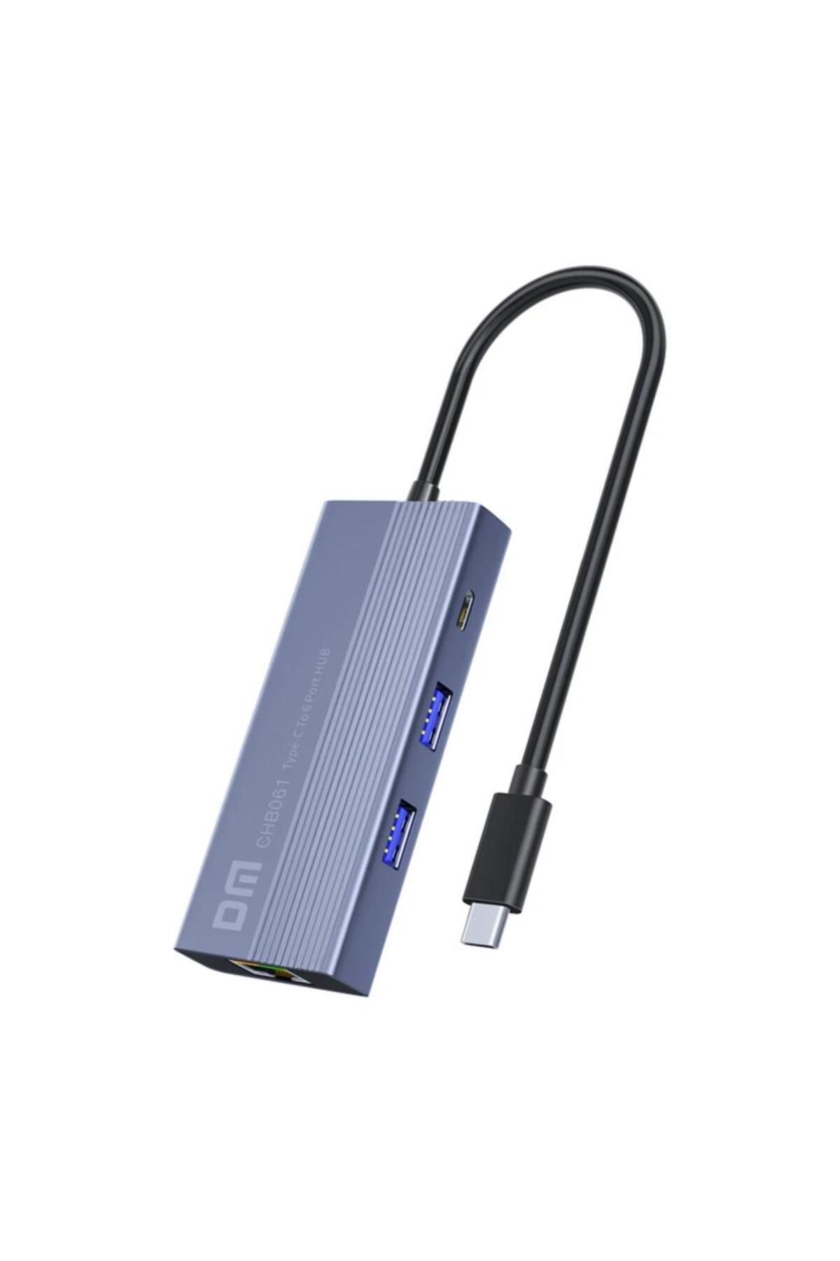 DM Chb061 Type-c To 4k Hı 3*usb3.0 Gigabit Ethernet Pd 60w Çoklayıcı Hub
