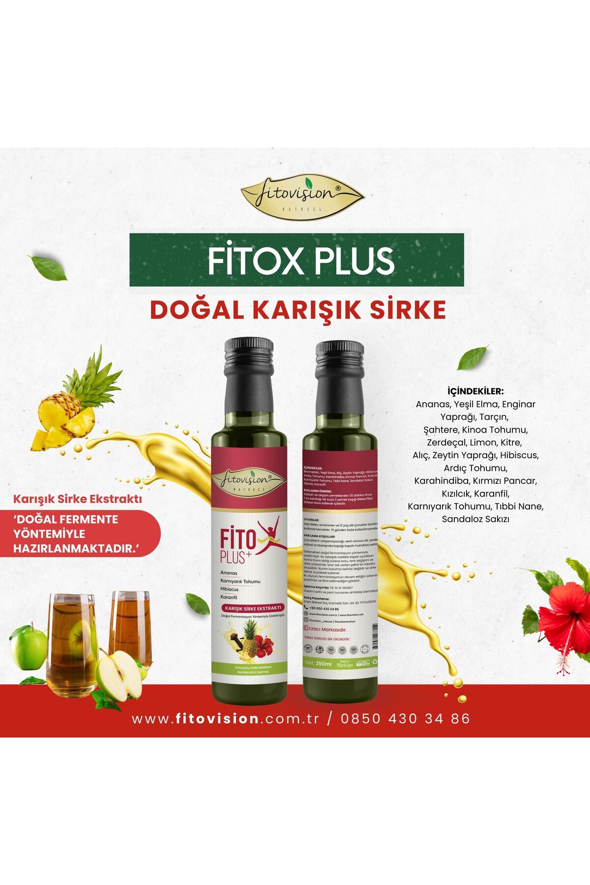 Fitovision Fitox Plus Doğal Fermantasyon Detoks Sirke