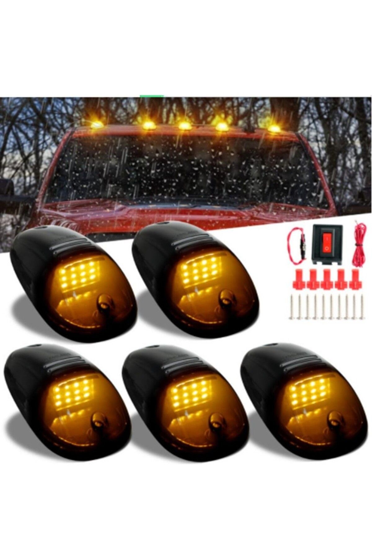 Techmaster 5li Set 12 Ledli Universal Pick Up 4x4 Araç Üstü Park Sis Lambası
