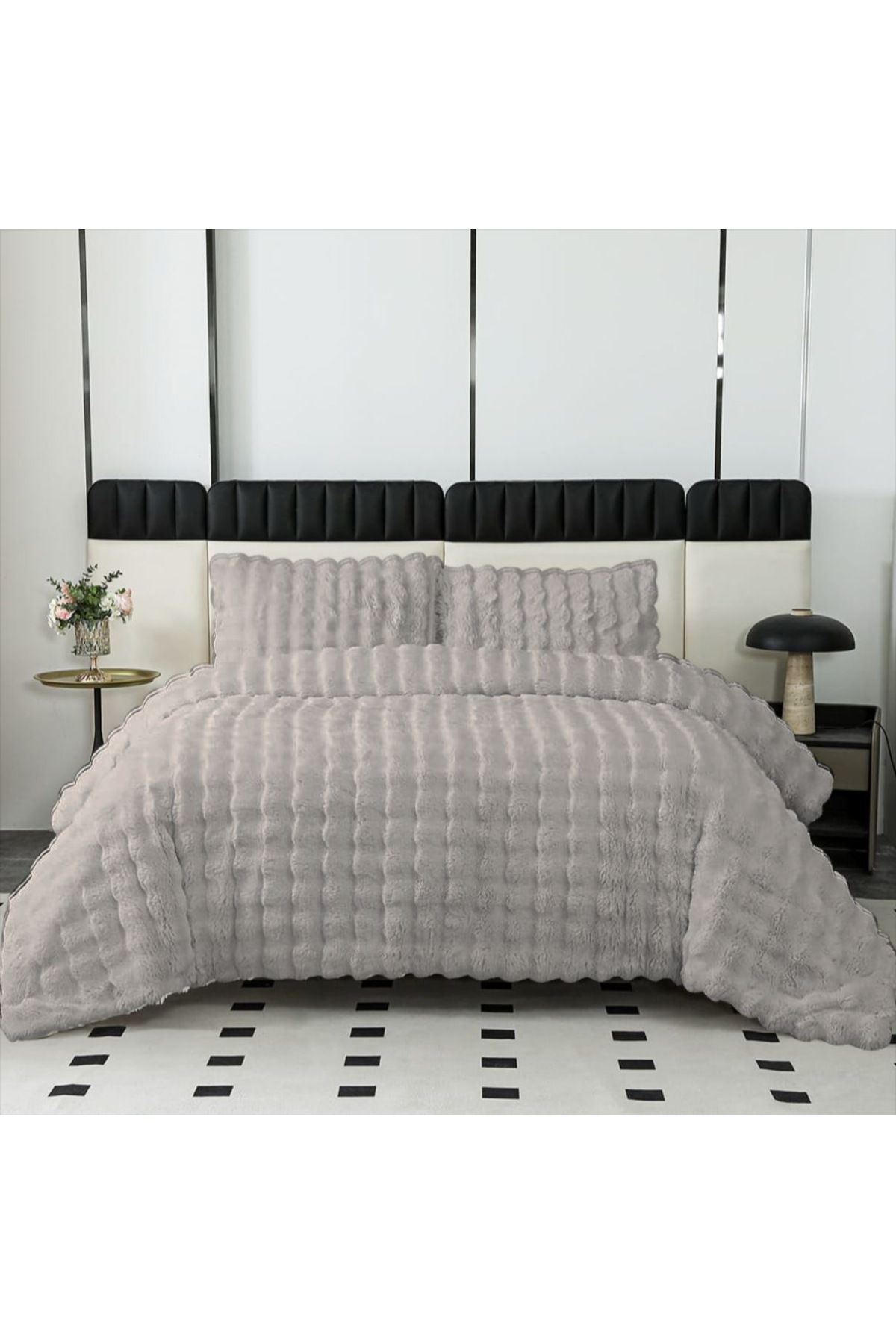 gülce home BUBBLE TAVŞAN TÜYÜ UYKU SETİ VE YATAK ÖRTÜSÜ