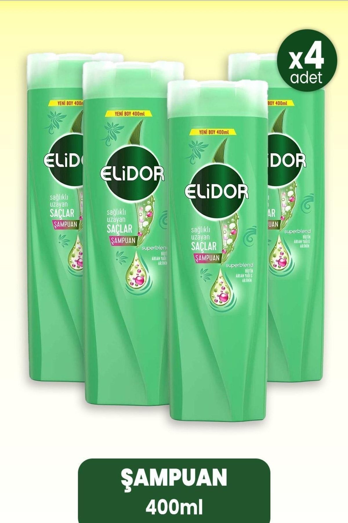 Elidor Şampuan 400 ml Sağlıklı Uzayan Saçlar X 4 Adet