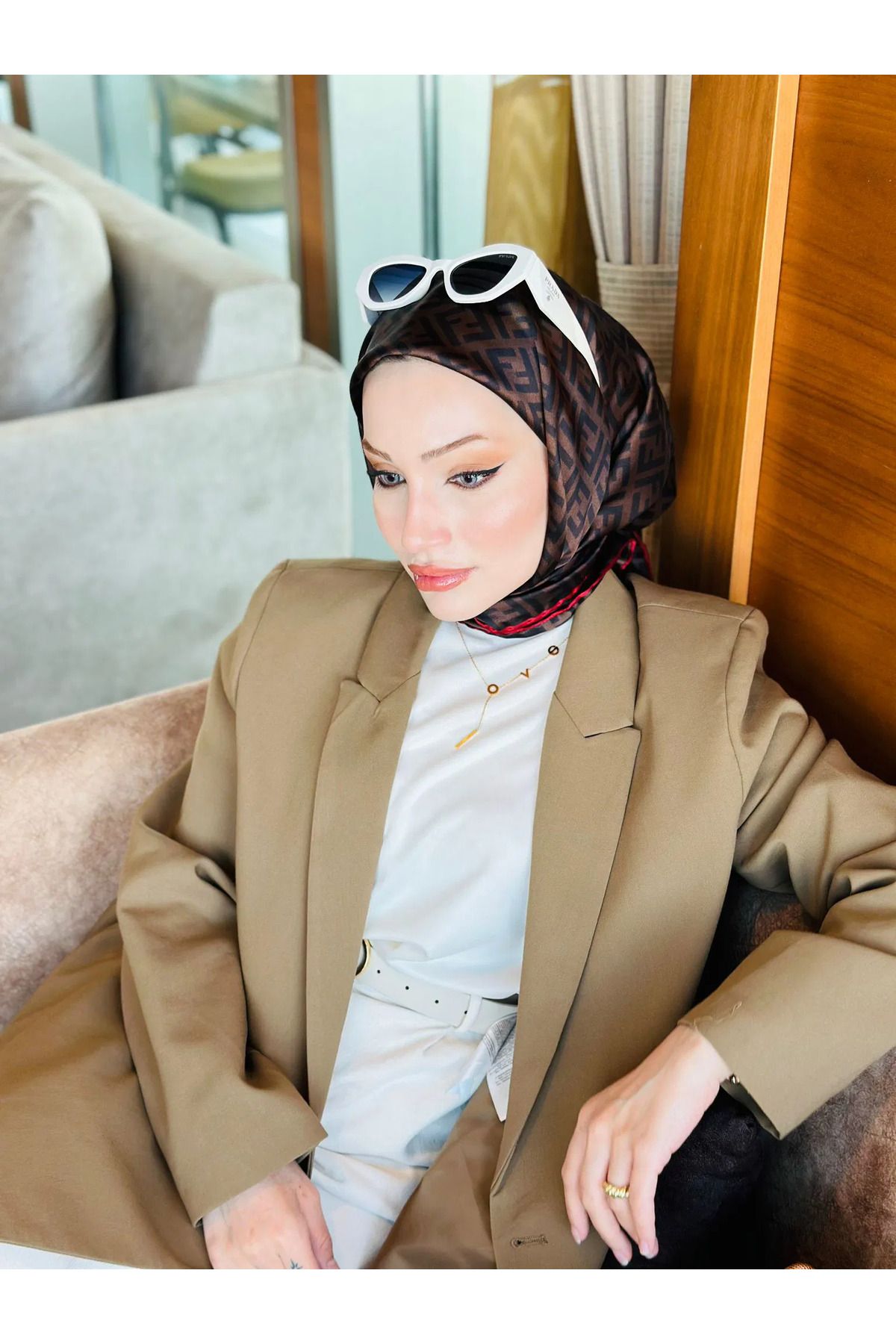 Oxygen Scarfs İthal Twill İpek Eşarp – Siyah - Bordo