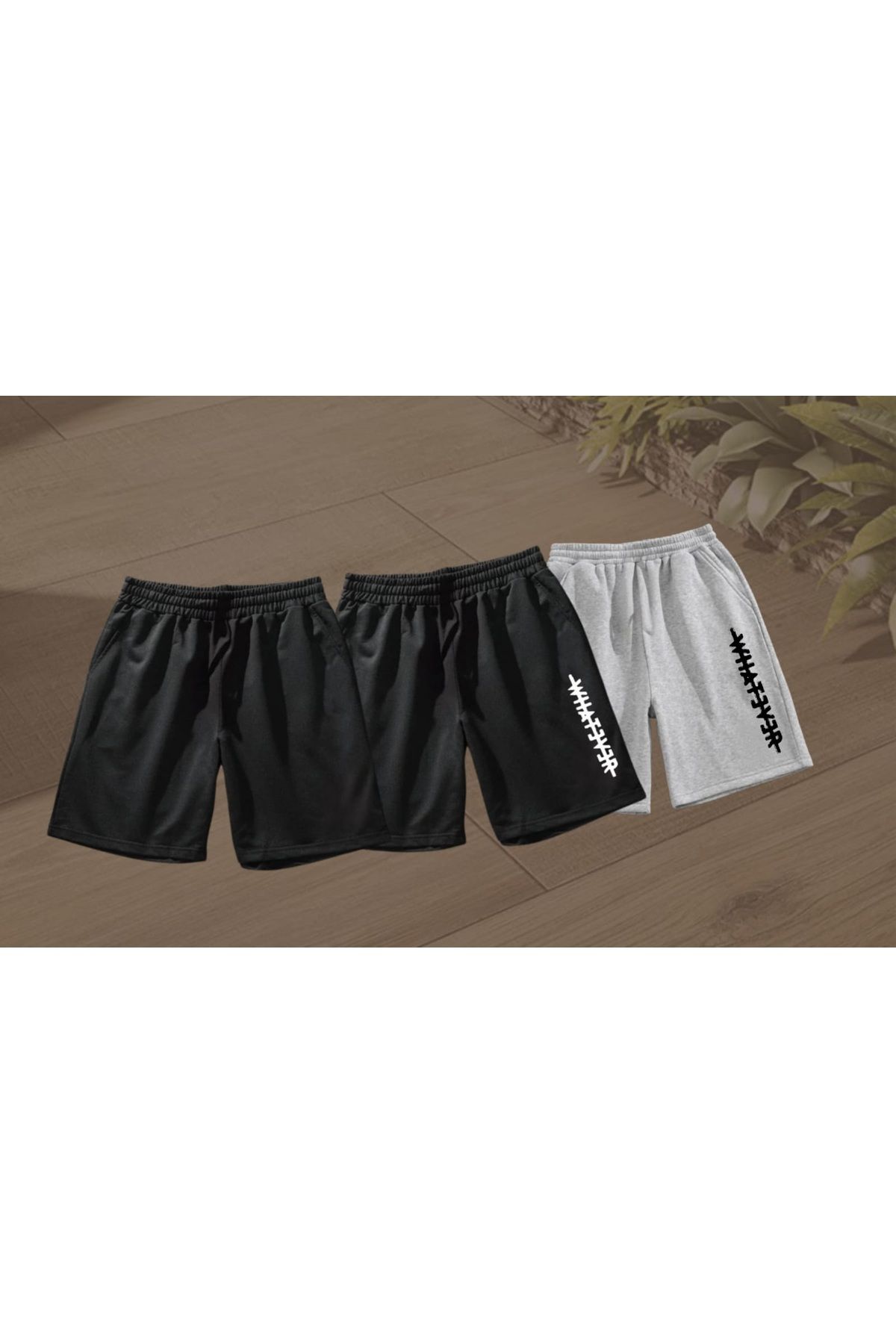 NETTENSTORE ( 3 ADET)  baskılı  Erkek  Şort Yazlık spor tatil şortu Kumaştır. Ter Tutmaz.