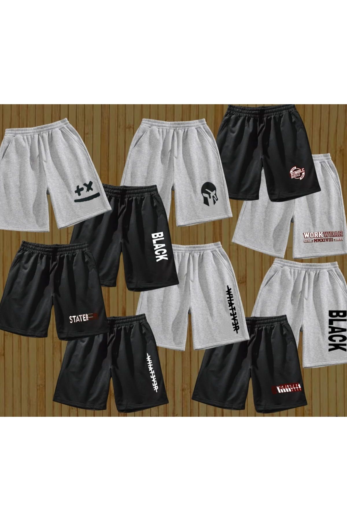 NETTENSTORE ( 10 ADET )baskılı  Erkek  Şort Yazlık spor tatil şortu Kumaştır. Ter Tutmaz.