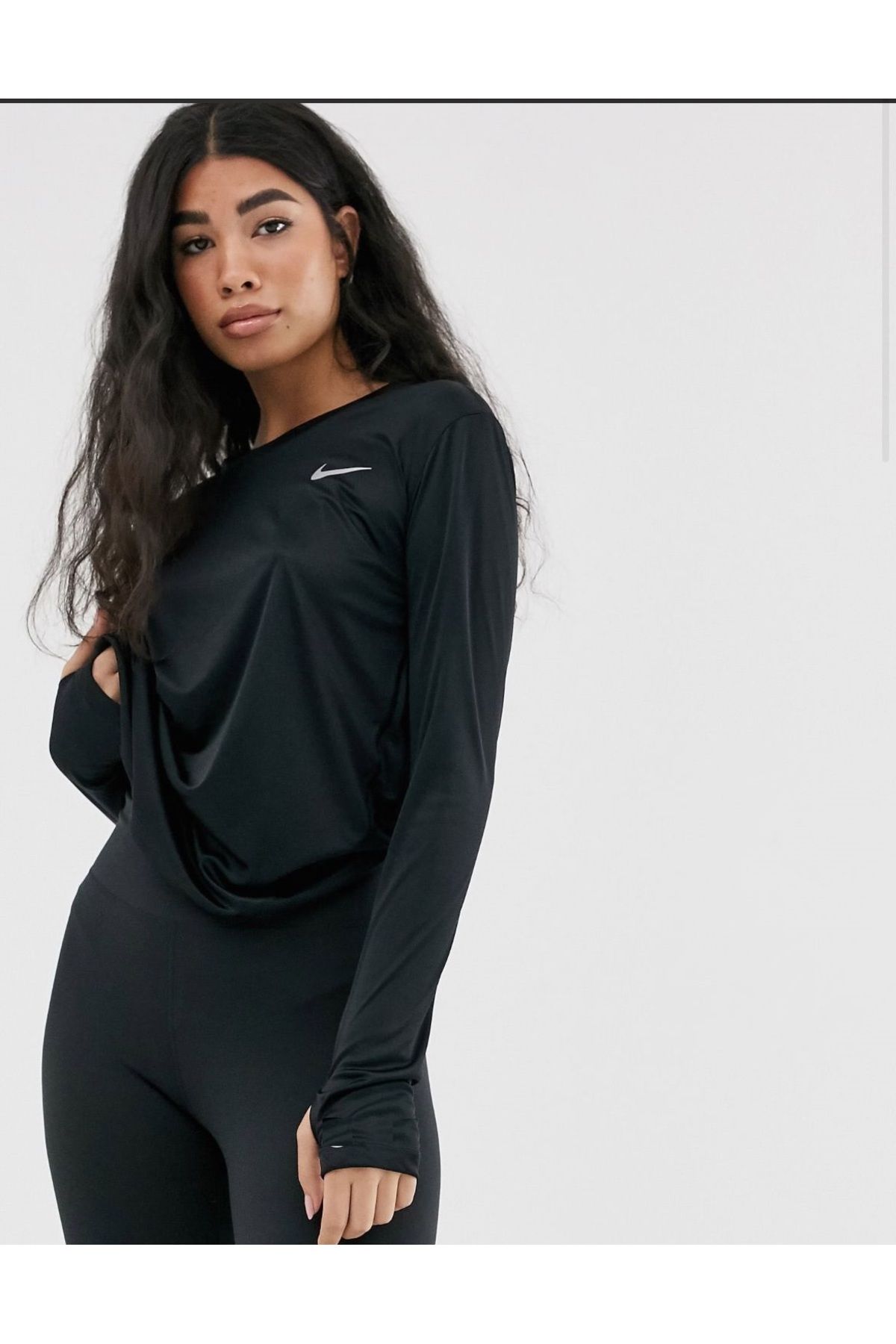 Nike Running  Miler  Uzun Kollu Siyah Üst