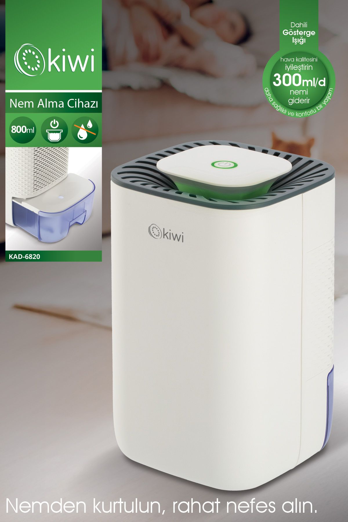 Kiwi Kad-6820 Hava Iyileştirici Ve Rutubet Giderici Ev Tipi Nem alma cihazı
