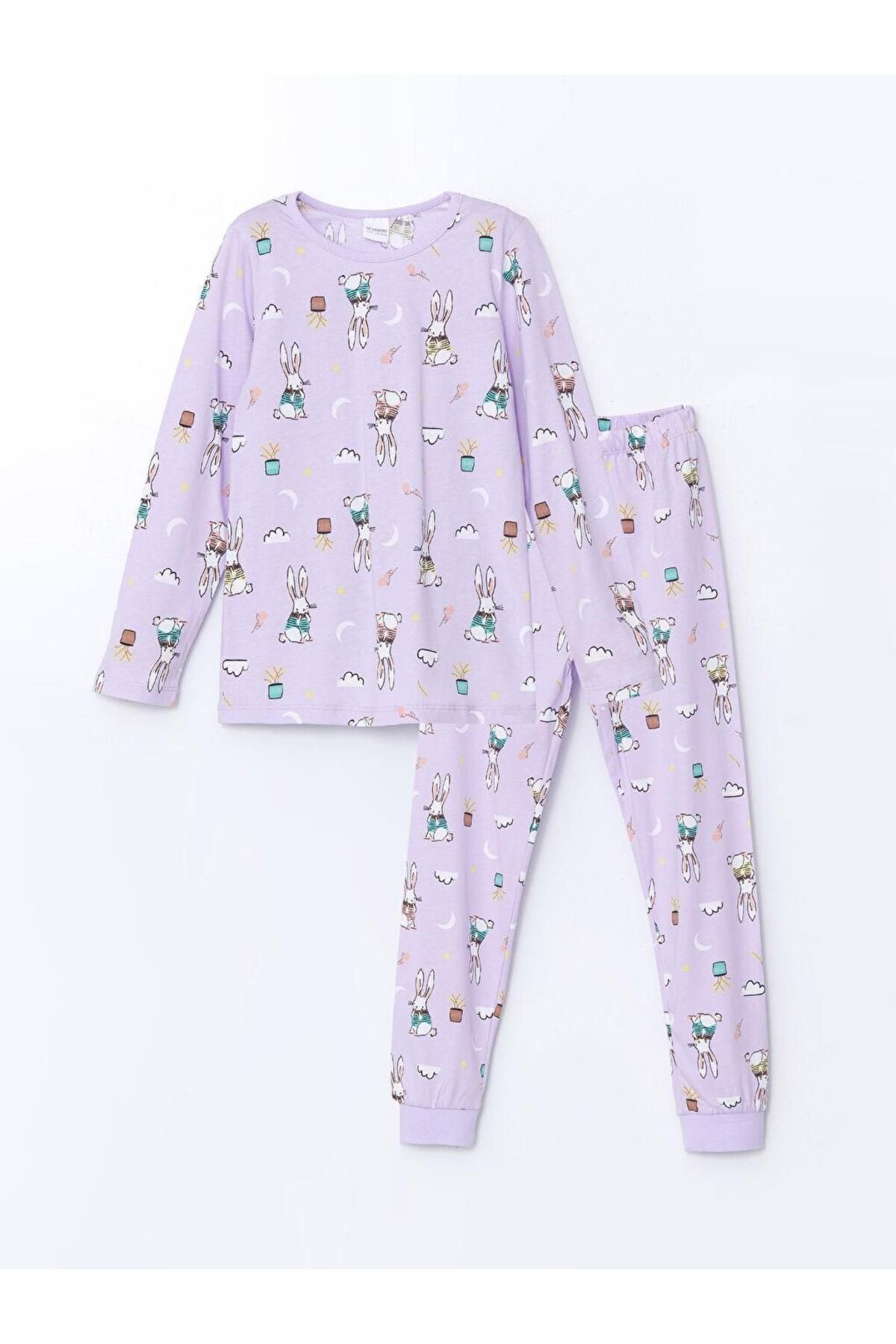 LC Waikiki Bisiklet Yaka Kız Çocuk Pijama Takımı