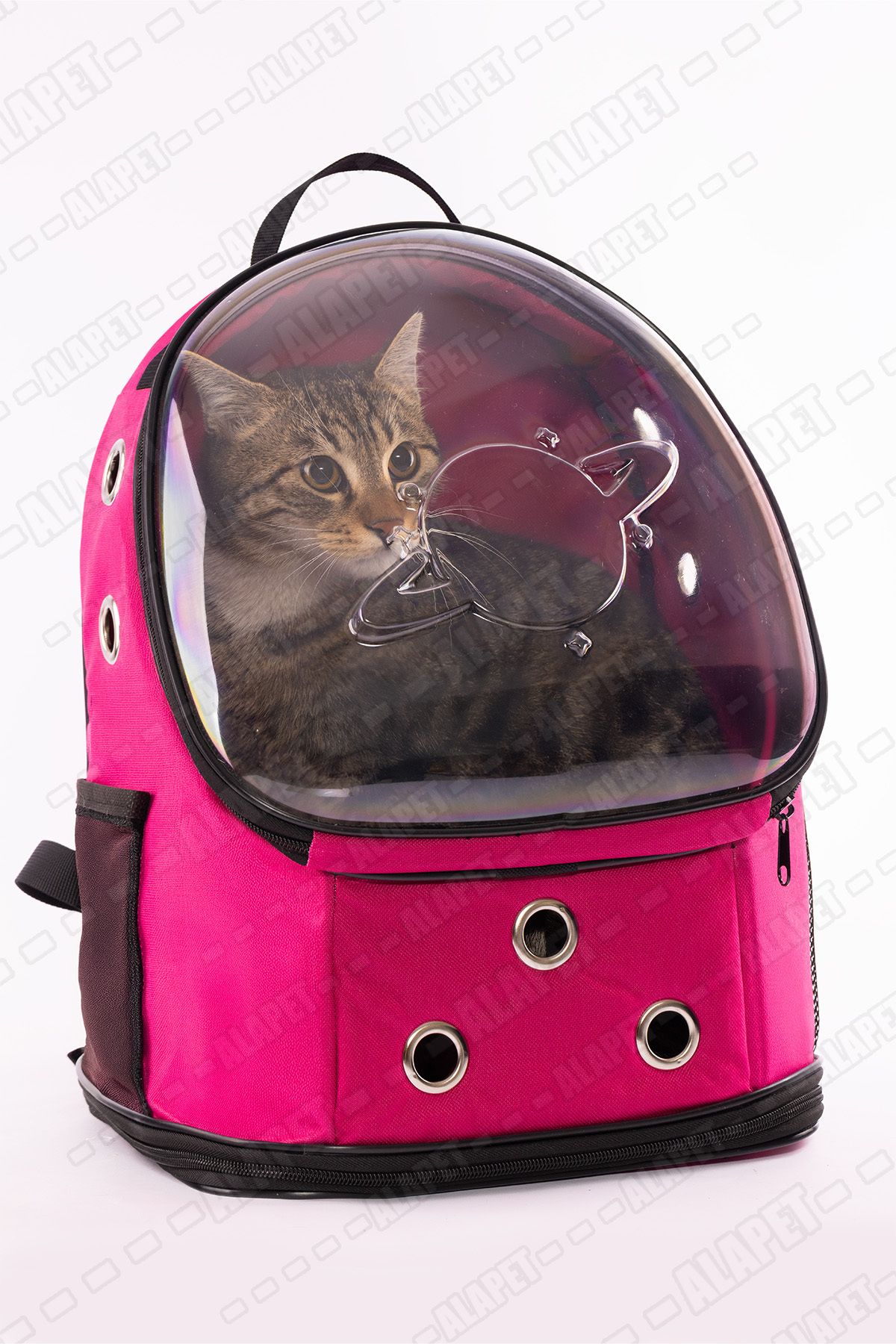 AlaPet Ufo Astronot Kedi Taşıma Çantası - 7 Hava Kanallı Pati Desenli 47x40x35cm (15kg)
