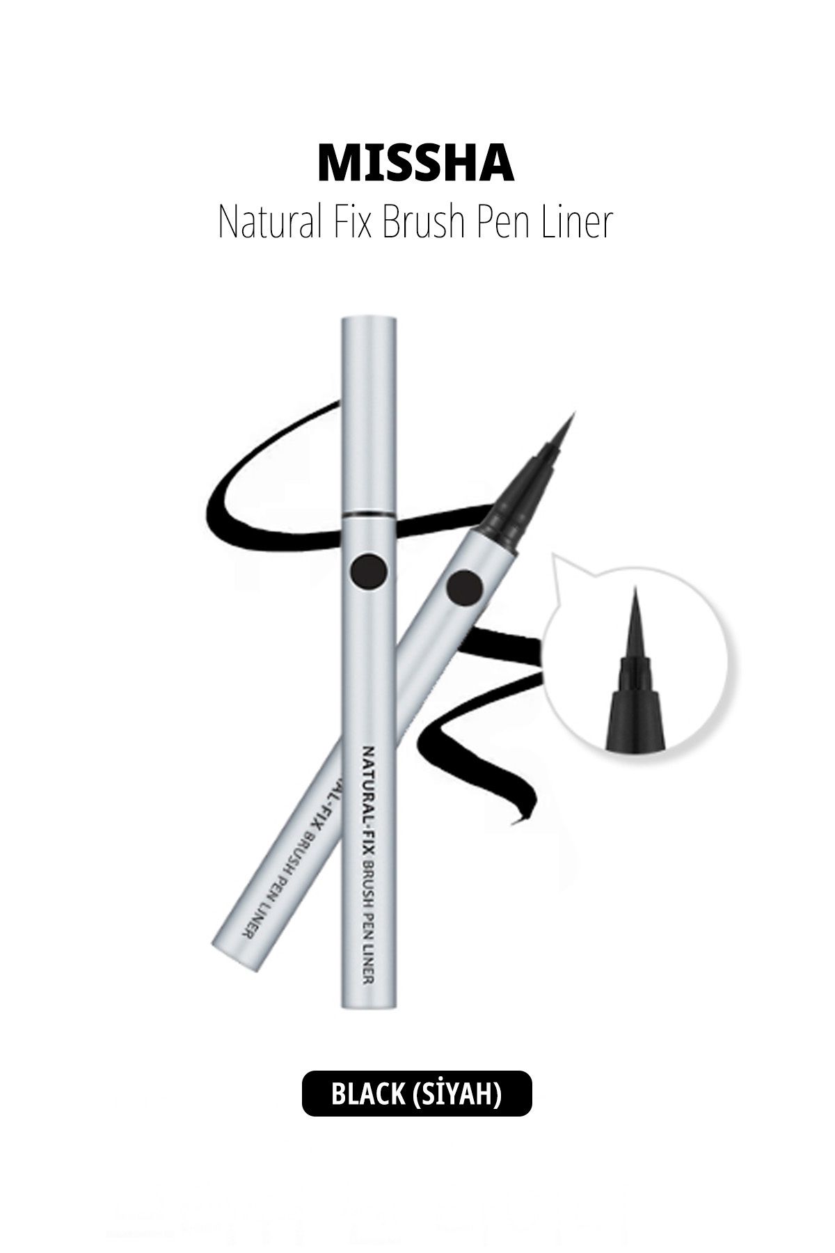 Missha İnce Fırça Uçlu Kalem Eyeliner Natural Fix Brush Pen Liner (BLACK)