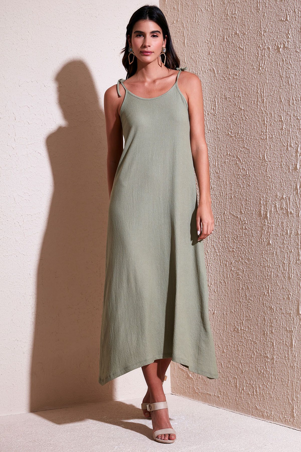 Lela Regular Fit Ip Askılı Uzun Elbise Elbise 5865732