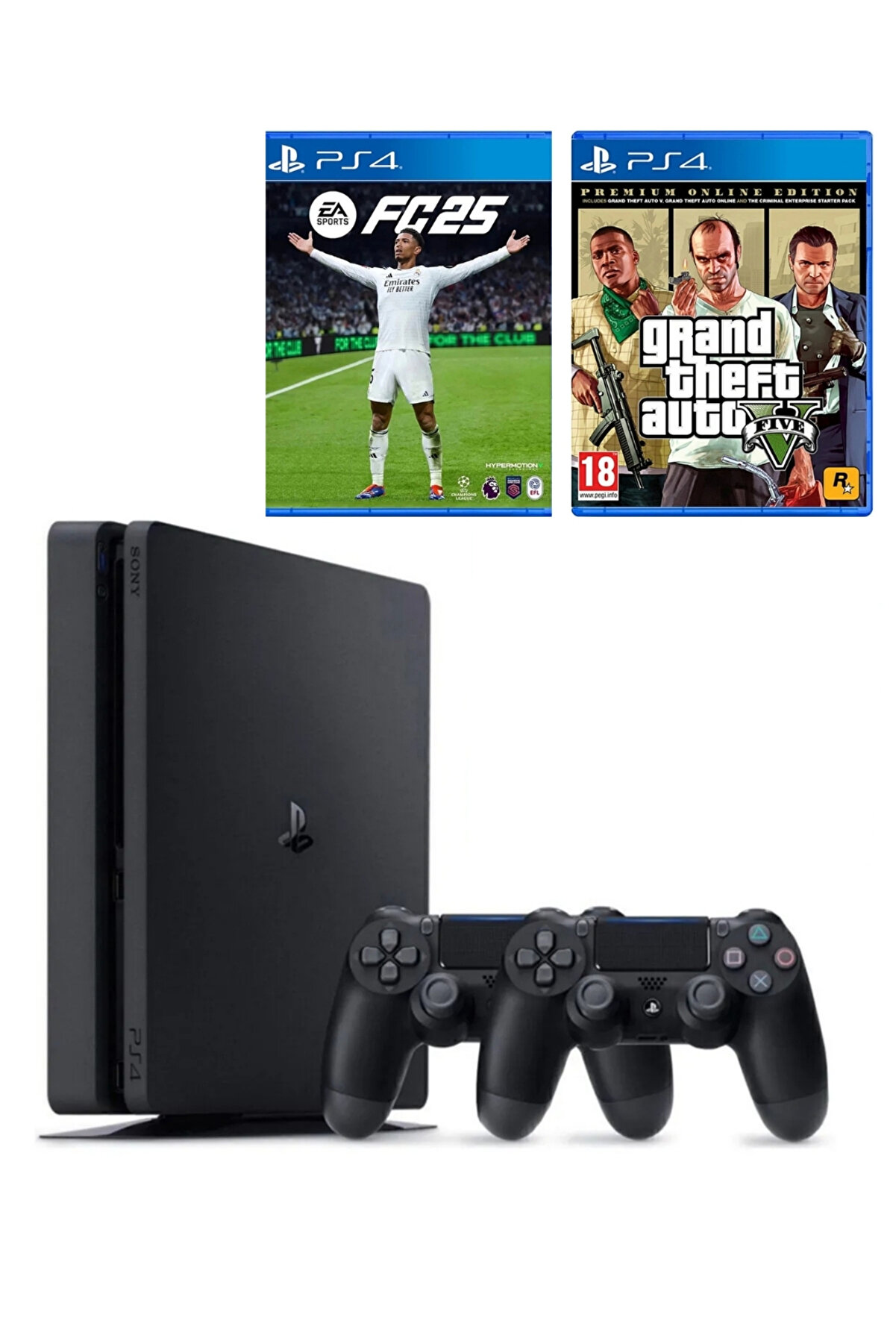 Playstation 4 Slim 1 TB 59 2. DualShock Kol 59 Ps4 FC 25 59 GTA 5 (ithalatçı Garantili)