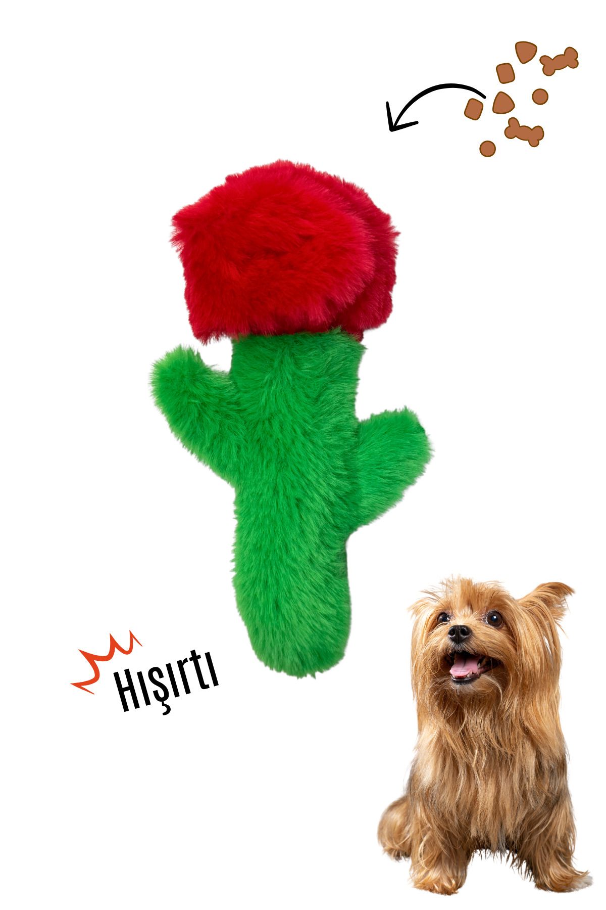 Havhav Küçük/Orta Irk İçin Köpek Oyuncağı Peluş Gül Mama Saklamalı Hışırtı Sesli Köpek Oyuncağı