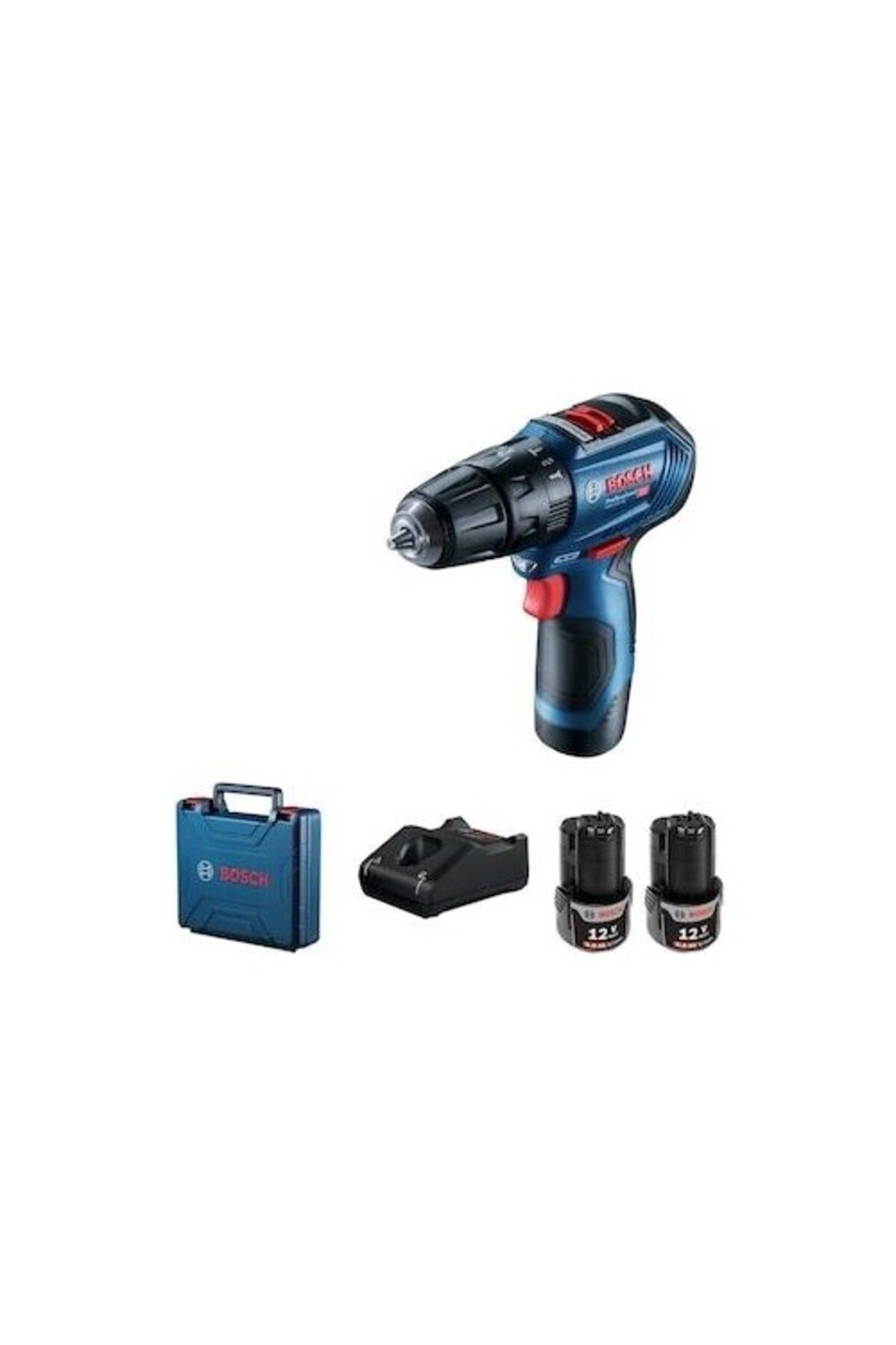 Bosch GSB 12V-30 Çift Akülü Darbeli Delme Vidalama.