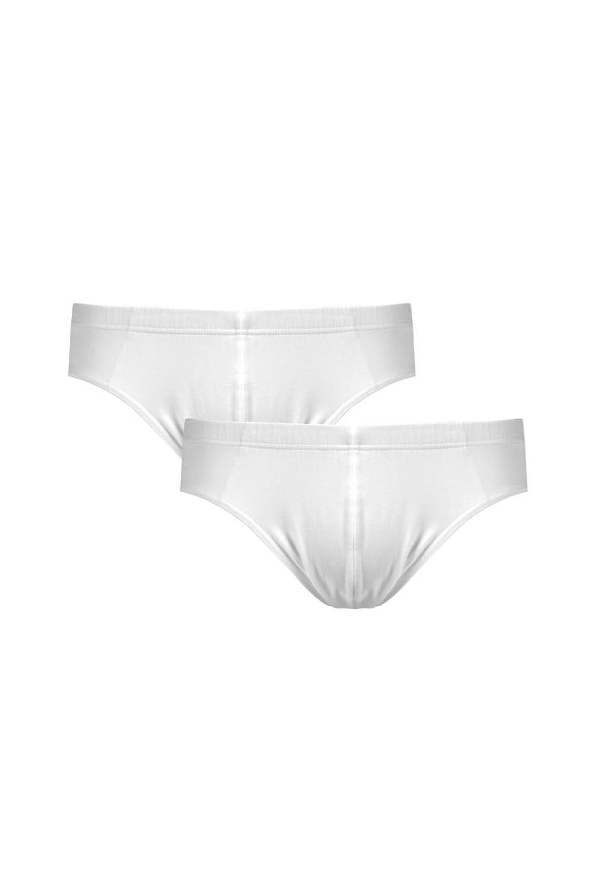 Kom Erkek Beyaz Basic %100 Pamuklu 2'li Slip Külot QP1K.A1K.U2.OLKM
