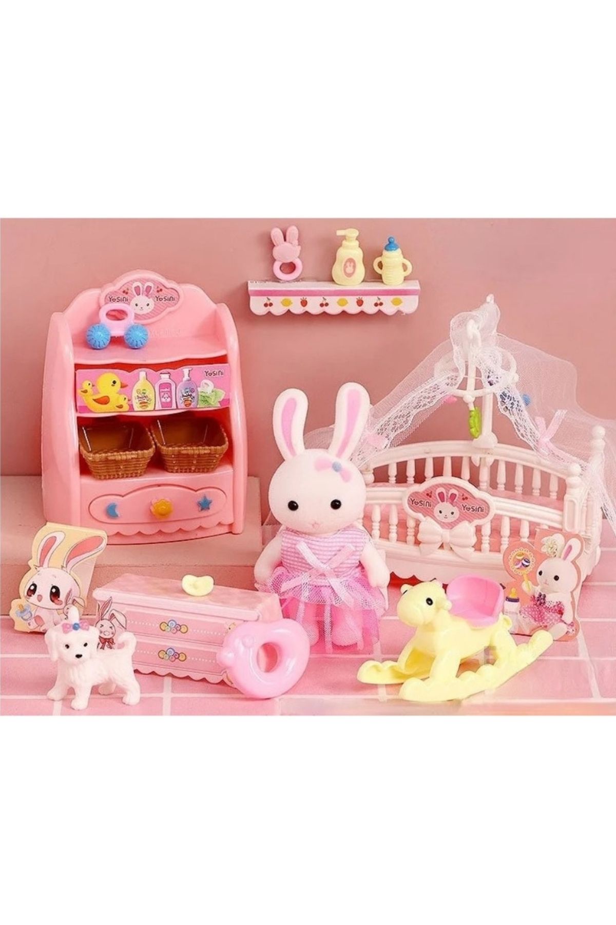 ÖZ OFİS Bay Dreamy Tavşan Ailesi Bebek Odası Oyun Seti