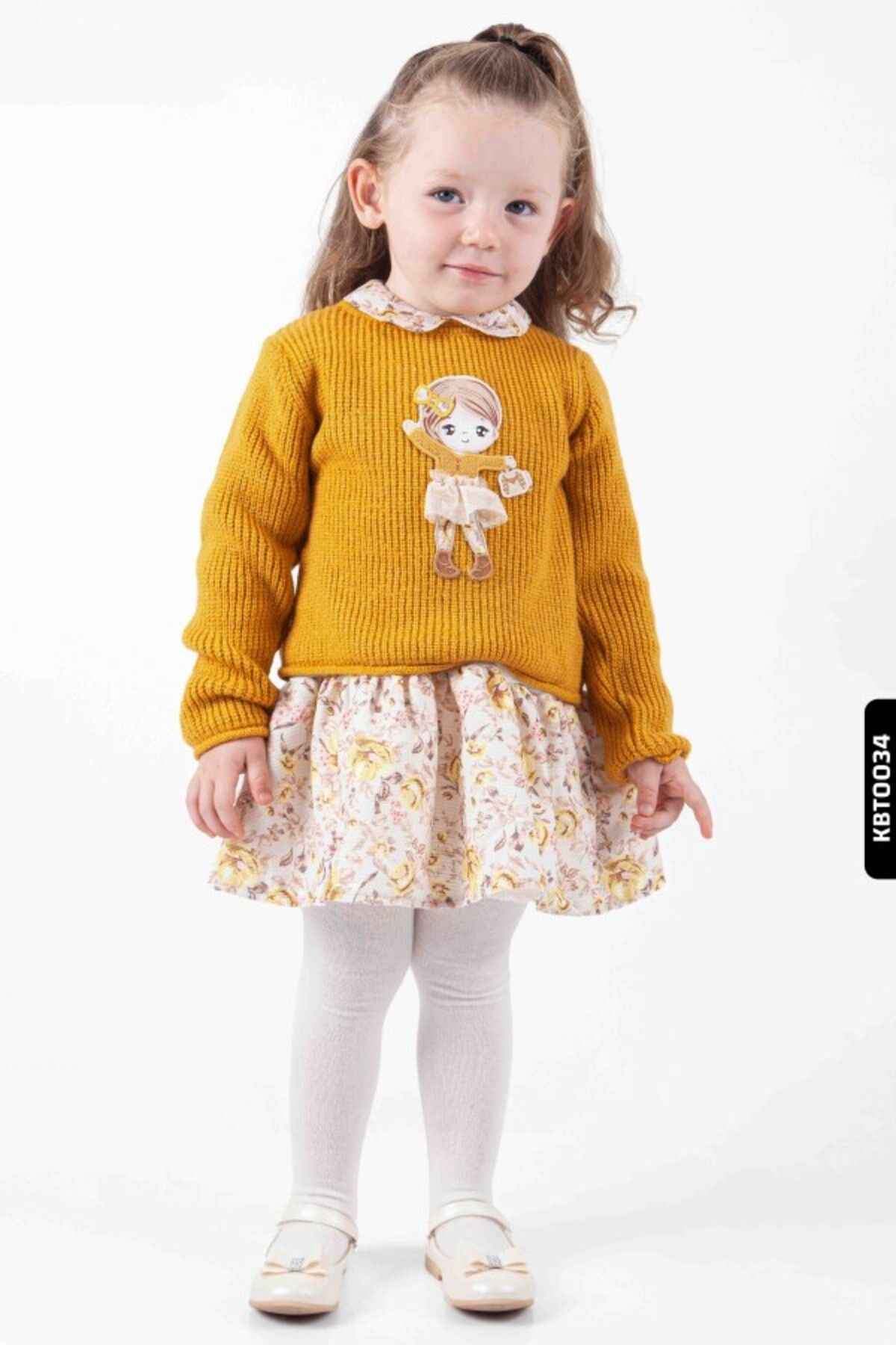 XO Kids Kız Bebek Desenli Elbise Kızcık Baskılı Etek Takım 12-36 Ay 2165
