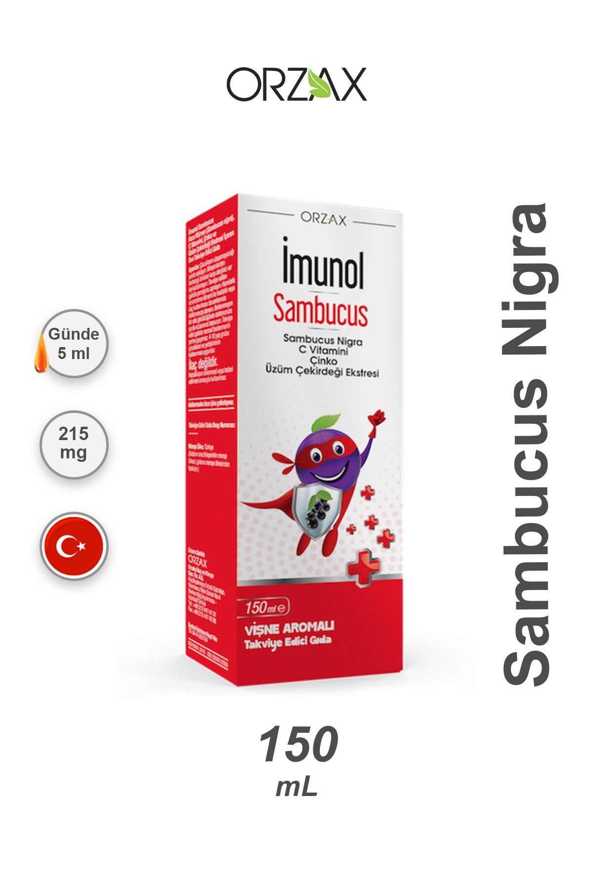 Orzax Sambucus Nigra Şurup Takviye Edici Gıda 150 ml