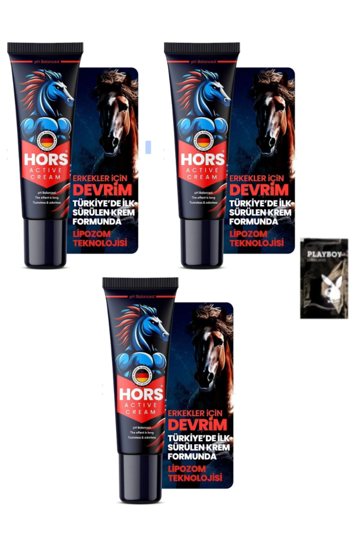 Hors Active Cream Gecikme Ve Sertleşme Penis Kremi 50ml 3 Adet + 1 Adet Jel