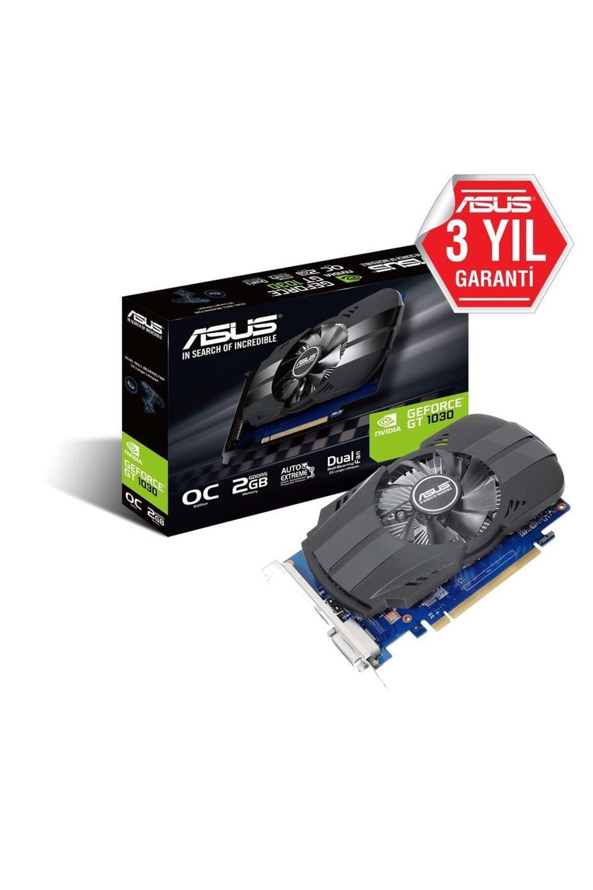 ASUS 2gb Ph-gt1030-o2g Gddr5 6008mhz 64-bit Dvı-hdmı (PH-GT1030-O2G) Ekran Kartı