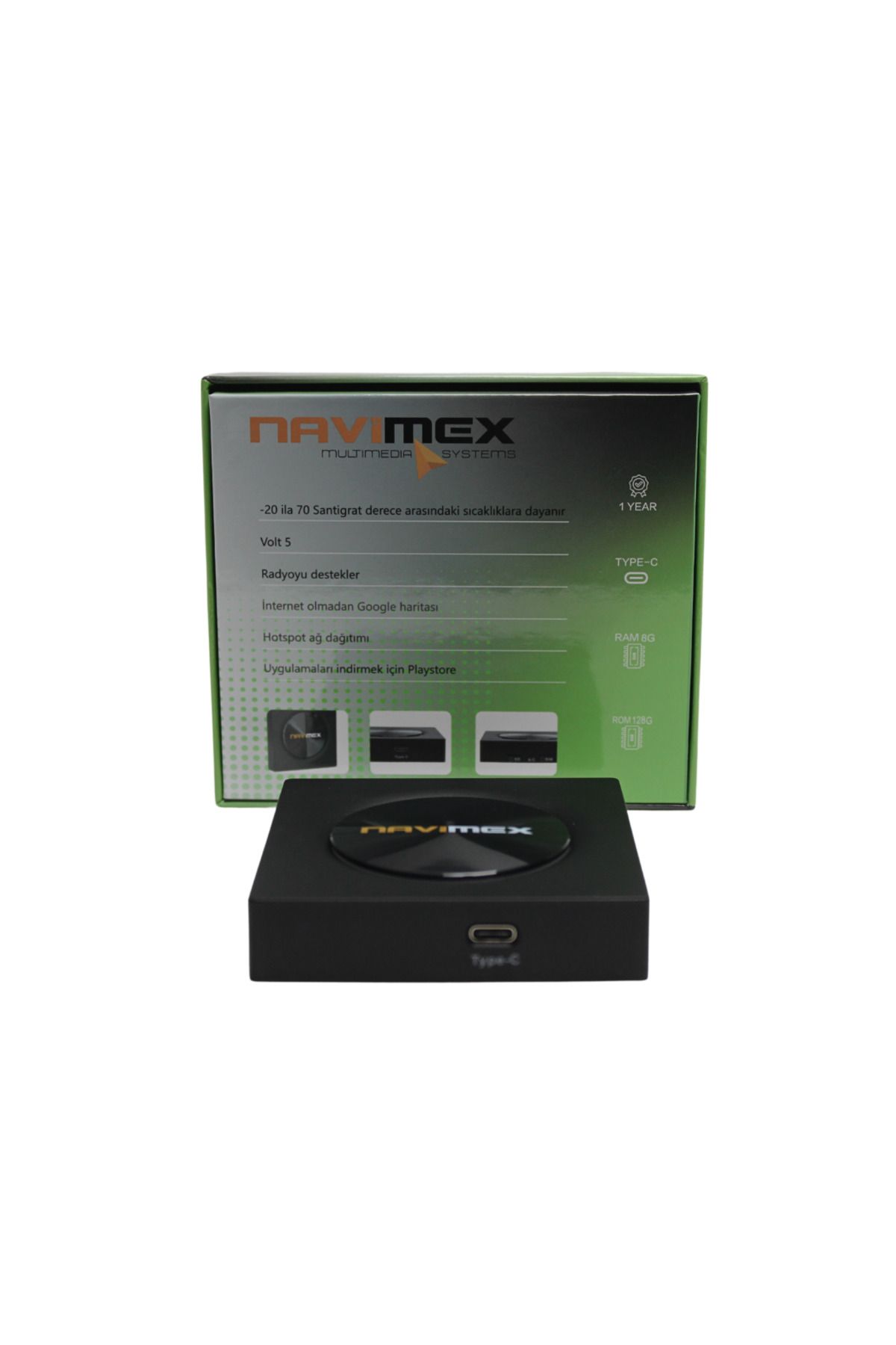 Navimex NAVİMEX Smartbox 8GB RAM + 128GB Universal - Carplay - Android Auto Uyumlu ROM - TYPE-C - SD Girişli